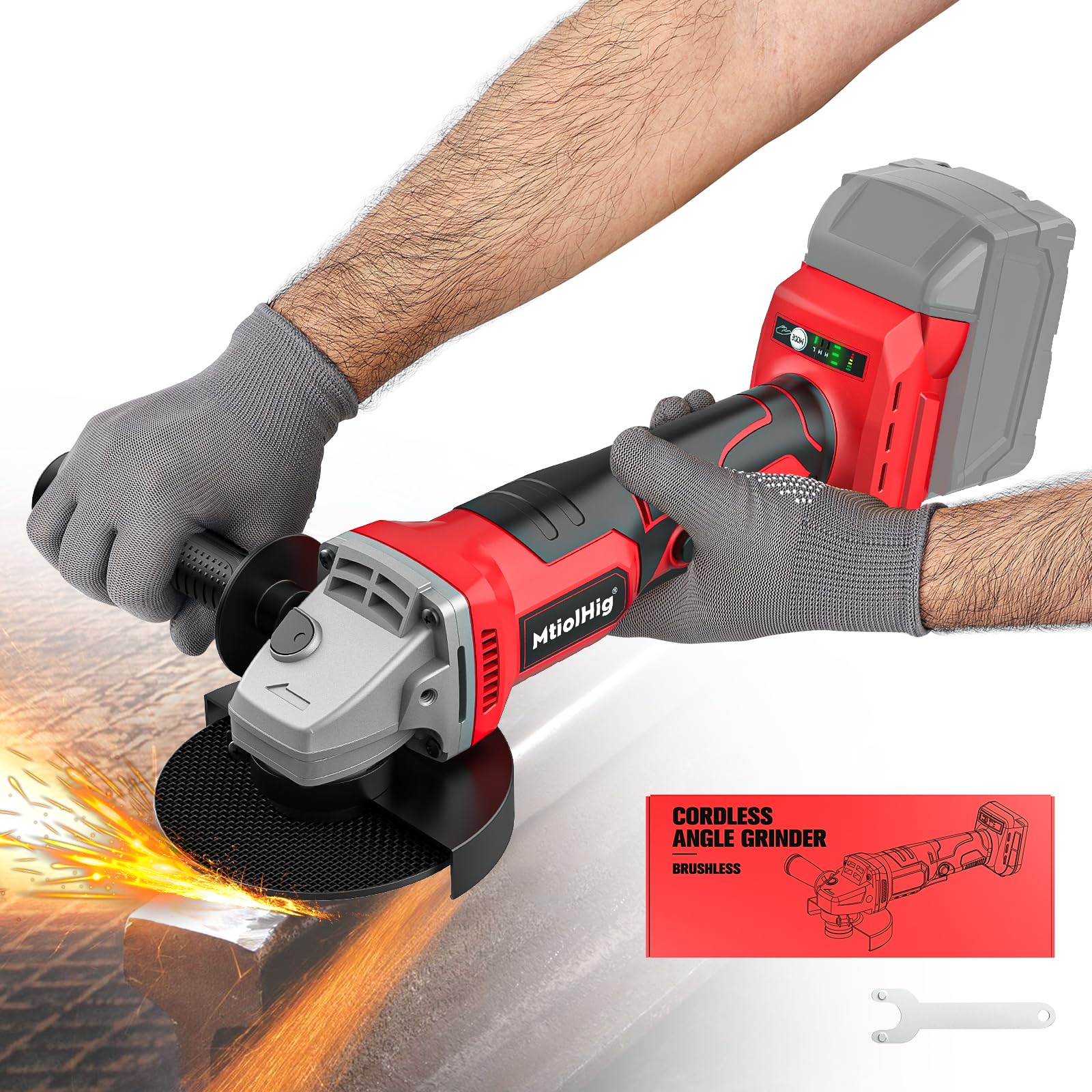 Milwaukee 18V Cordless Angle Grinder - 8500RPM Brushless Power Tool with 3 Speed Settings | 4-1/2