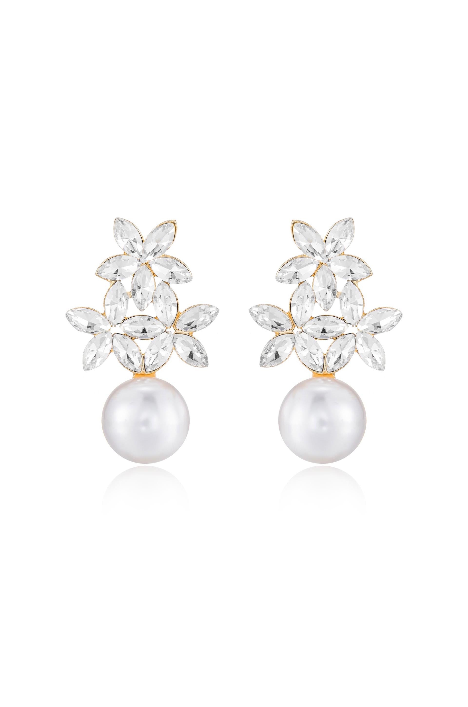 Best Crystal & Pearl Earrings for Women - Elegant Dangle Drop Earrings for Wedding, Party & Special Occasions