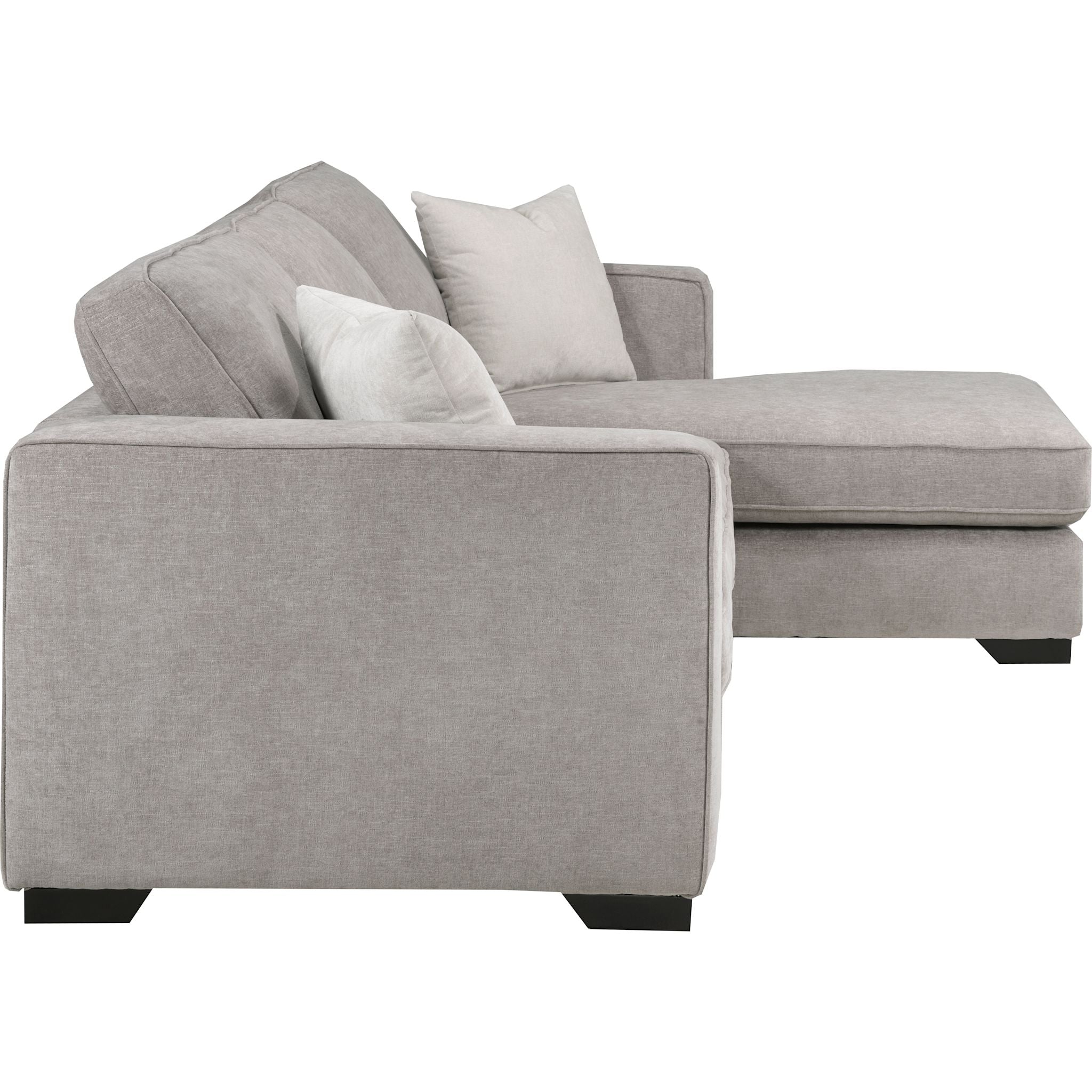 Amber 2-Piece Sectional Sofa with Chaise Lounge in Taupe - Modern Living Room Furniture for Small Spaces & Apartments