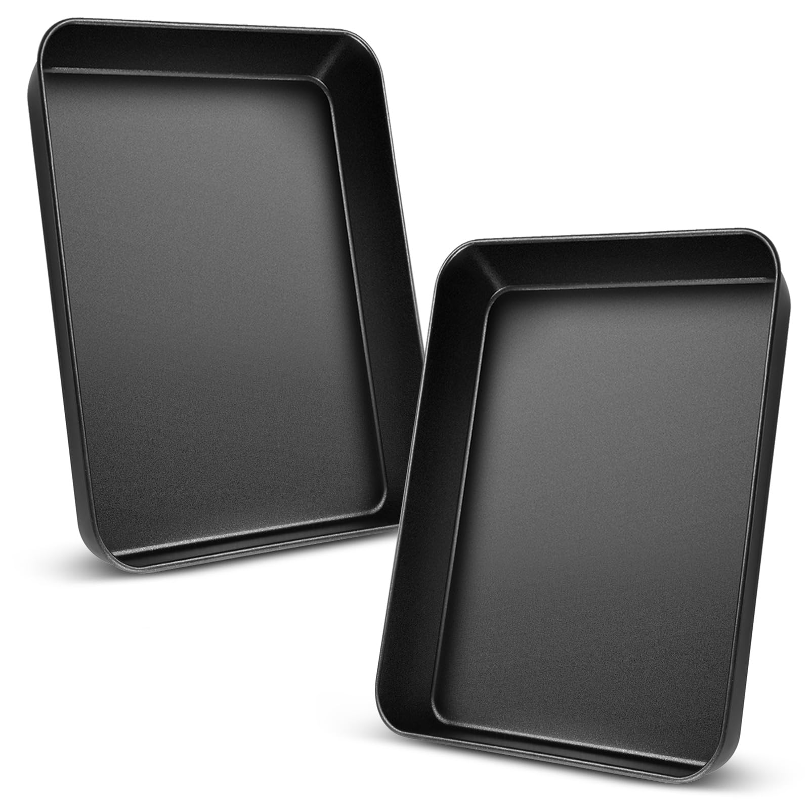 **P&P CHEF Nonstick Small Lasagna Pan – 9.3 Inch Stainless Steel Deep Toaster Oven Pan Tray for Baking Brownies, Meats & Lasagna – Rectangular Bakeware for Oven, Heavy Duty & Easy Clean (2Pcs) – Perfect for Home Cooking, Parties & Meal Prep**