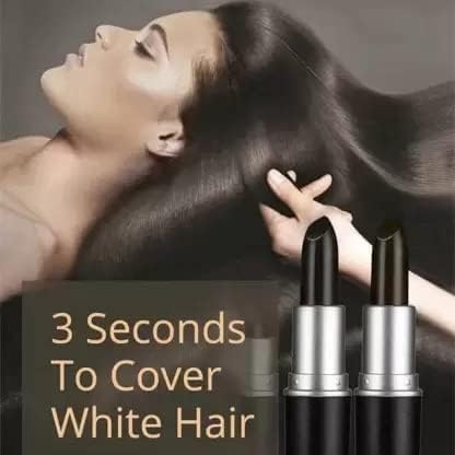 AcuHealth Lipstick-Shaped Temporary Hair Dye Pen - Natural Plant-Based Formula for Gray Hair Coverage & Touch-Ups (Black, 1 Pack) | Perfect for Quick Root Touch-Ups, Costume Parties & Fashion Styling
