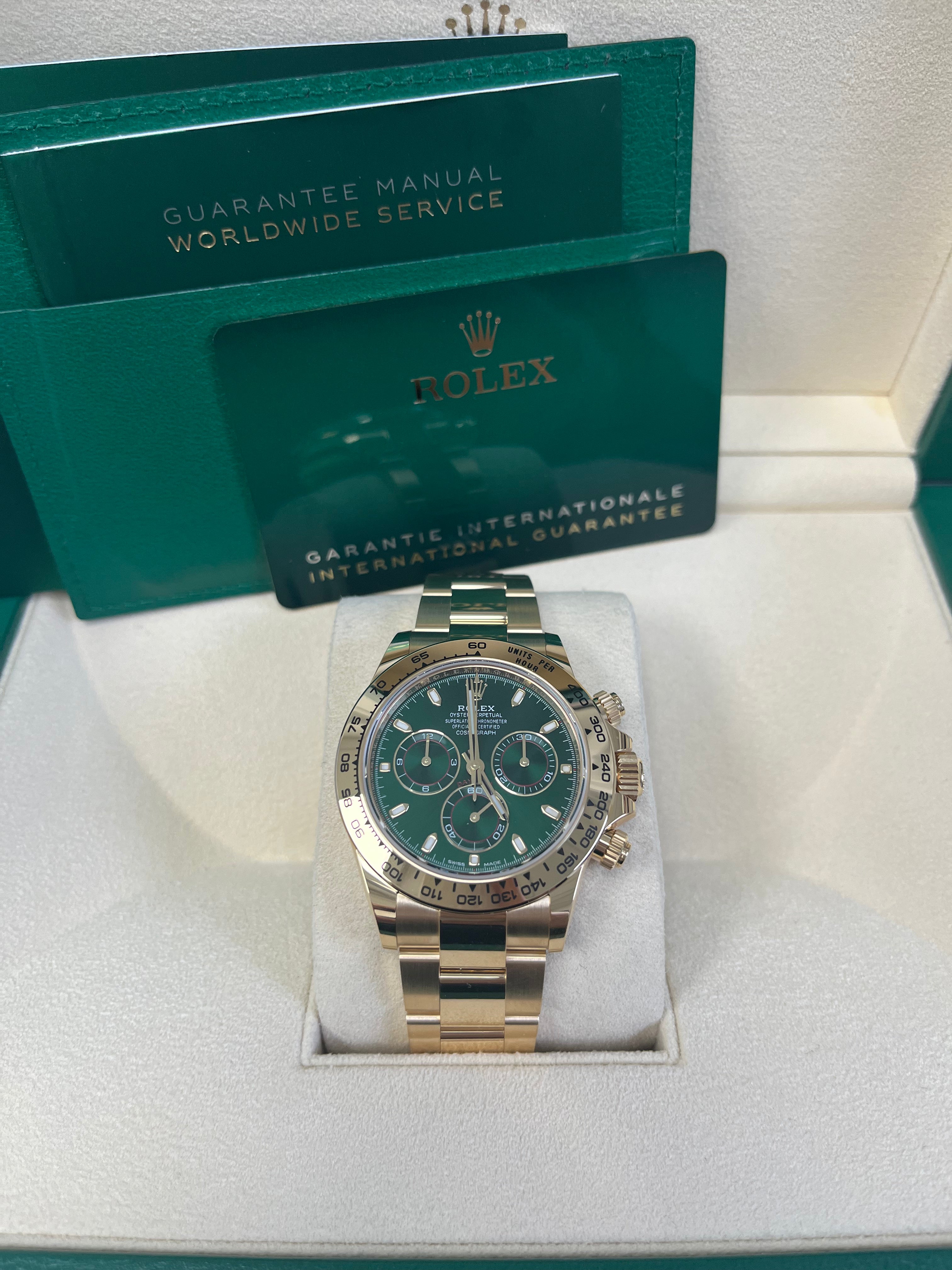 Rolex 'John Mayer' Daytona Cosmograph 116508 - Luxury Yellow Gold Watch with Green Dial | Perfect for Collectors, Special Occasions & High-End Fashion