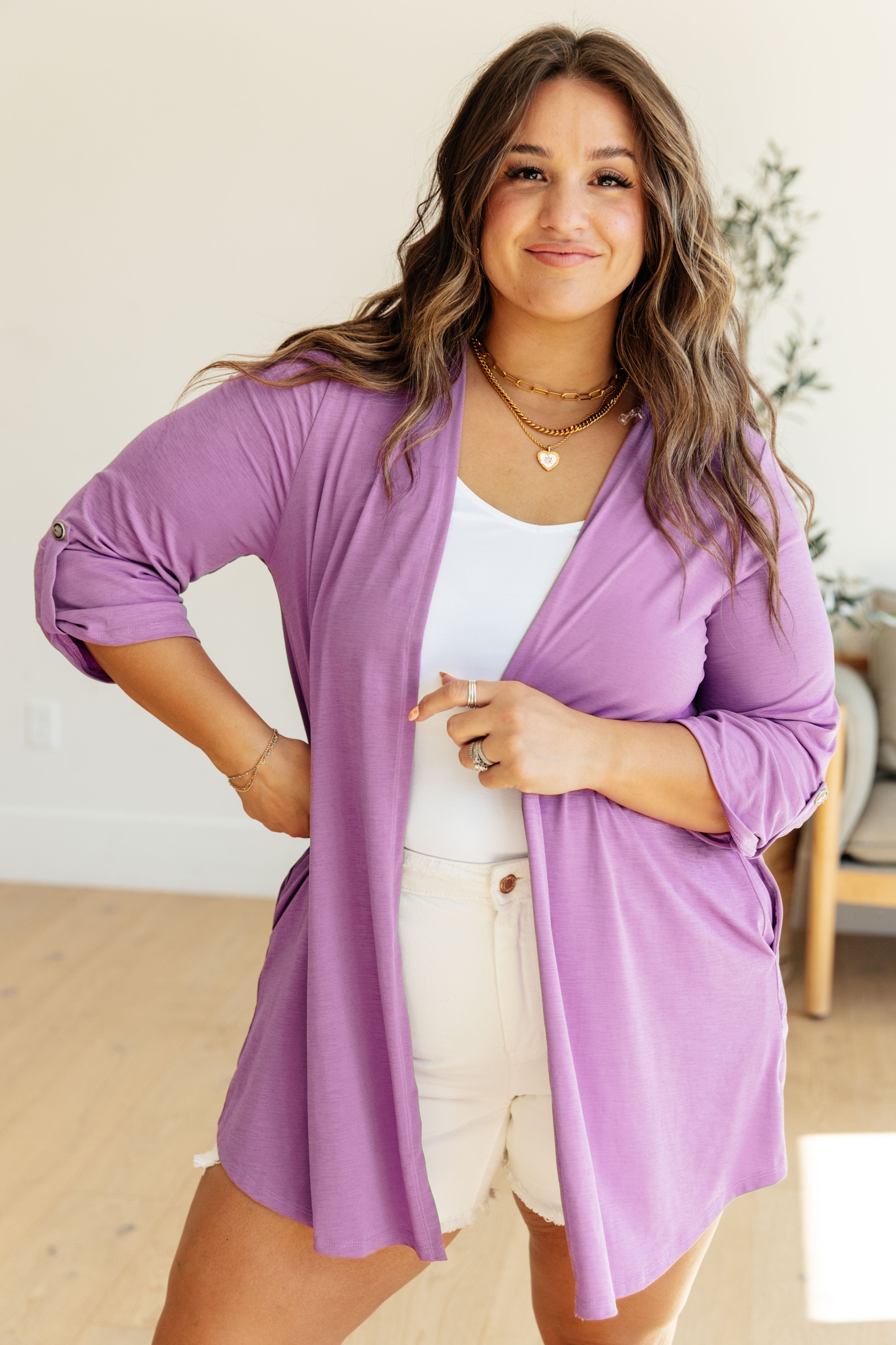 Lizzy Cardigan in Regalia - Stylish Women's Knit Sweater for Fall & Winter | Perfect for Office, Casual Outings & Cozy Evenings