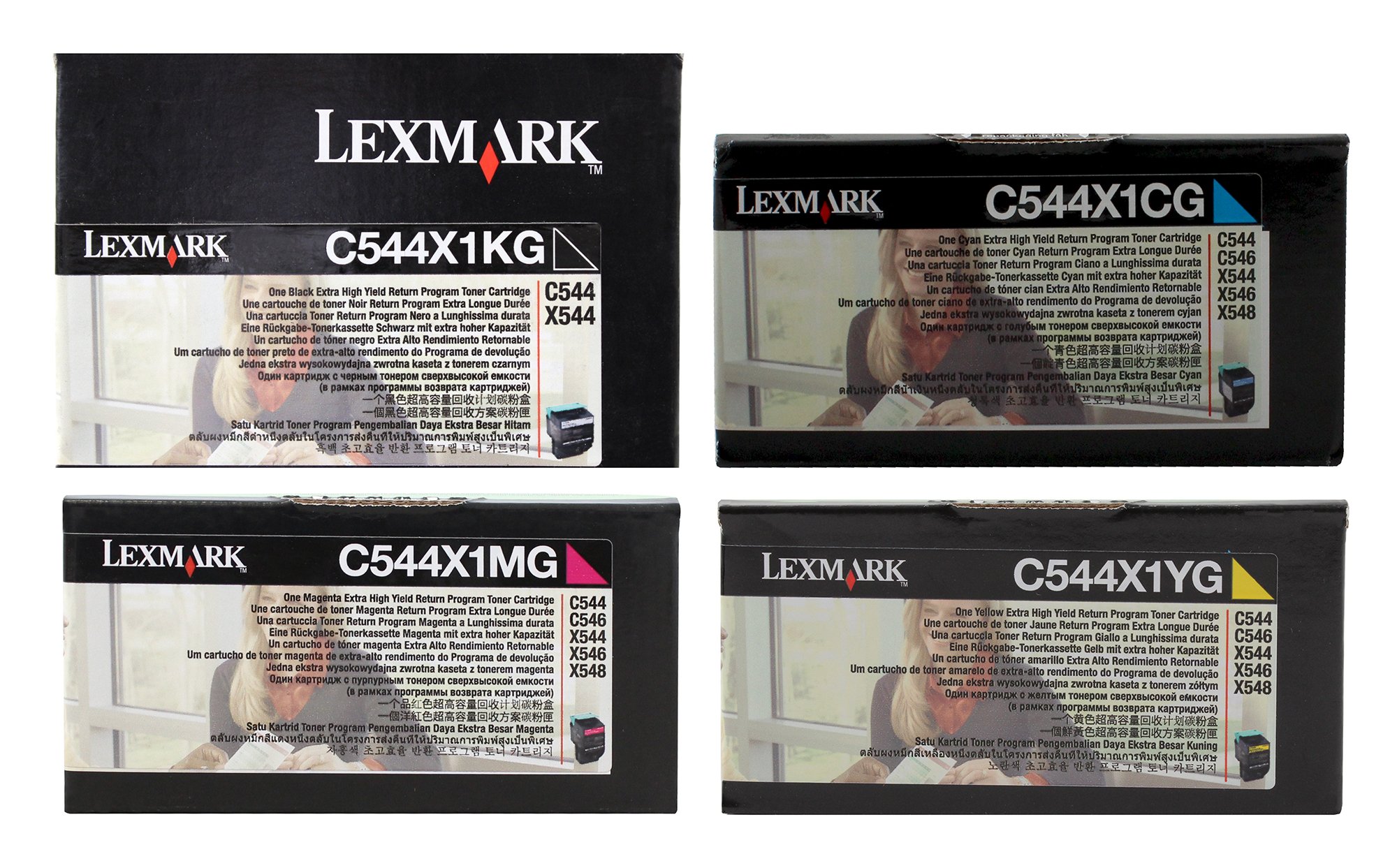 Lexmark C544X1KG C544X1CG C544X1MG C544X1YG OEM Toner Cartridge Set - Compatible with Lexmark Printers for Office & Home Use