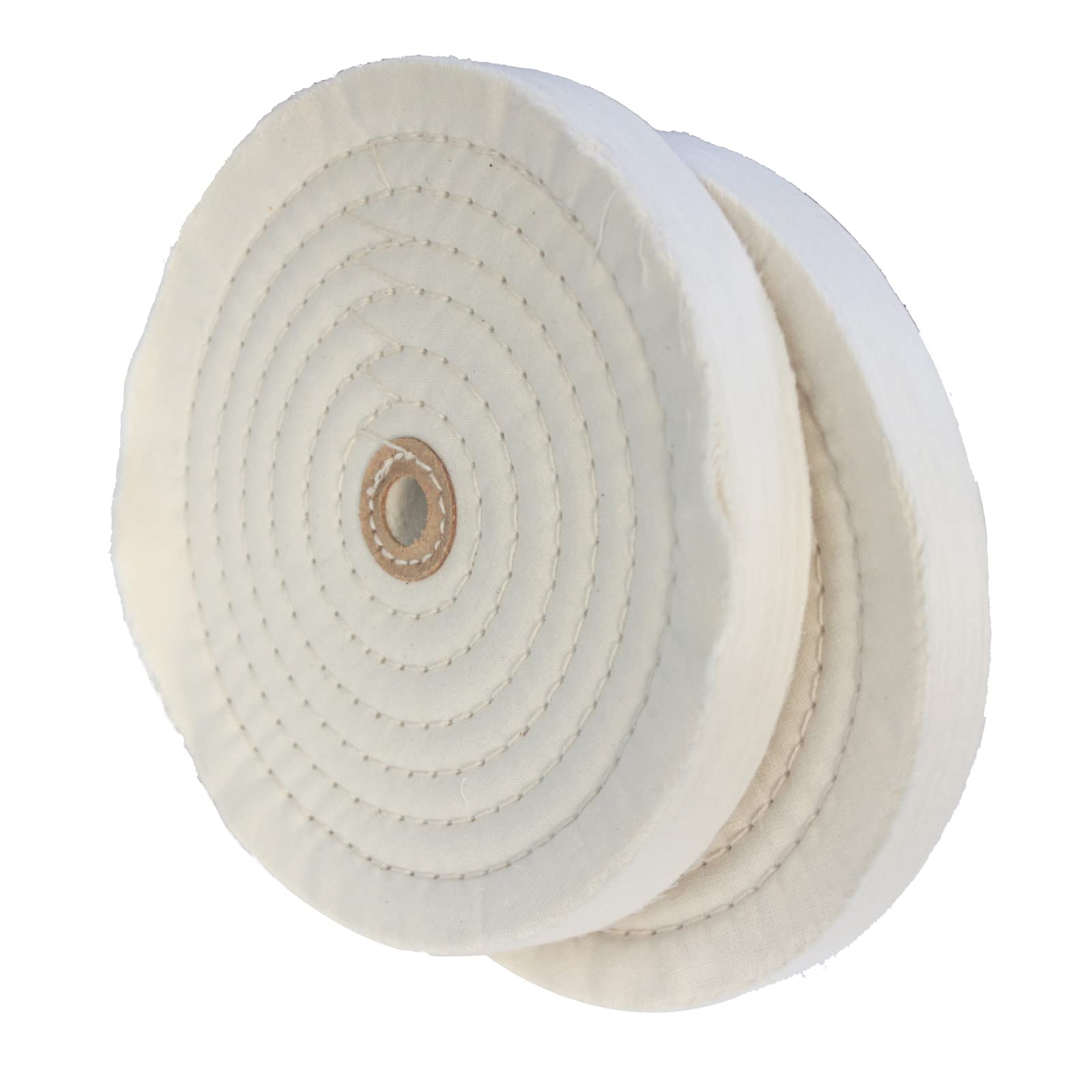 2-Pack 8-Inch Extra Thick Cotton Buffing Wheels - 70 Ply Cloth Polishing Wheel with 5/8