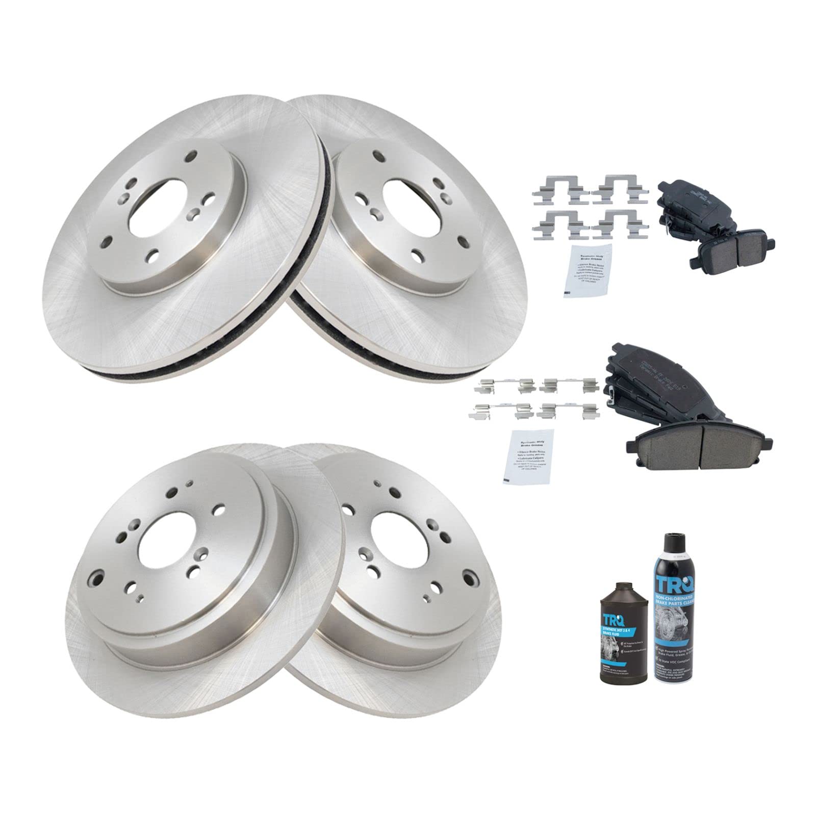 High-Performance Front & Rear Ceramic Brake Pads & Rotor Kit for 2003-2006 Acura MDX - Includes Brake Chemical Kit for Smooth, Quiet Braking - Perfect for Daily Commuting, Highway Driving & Towing