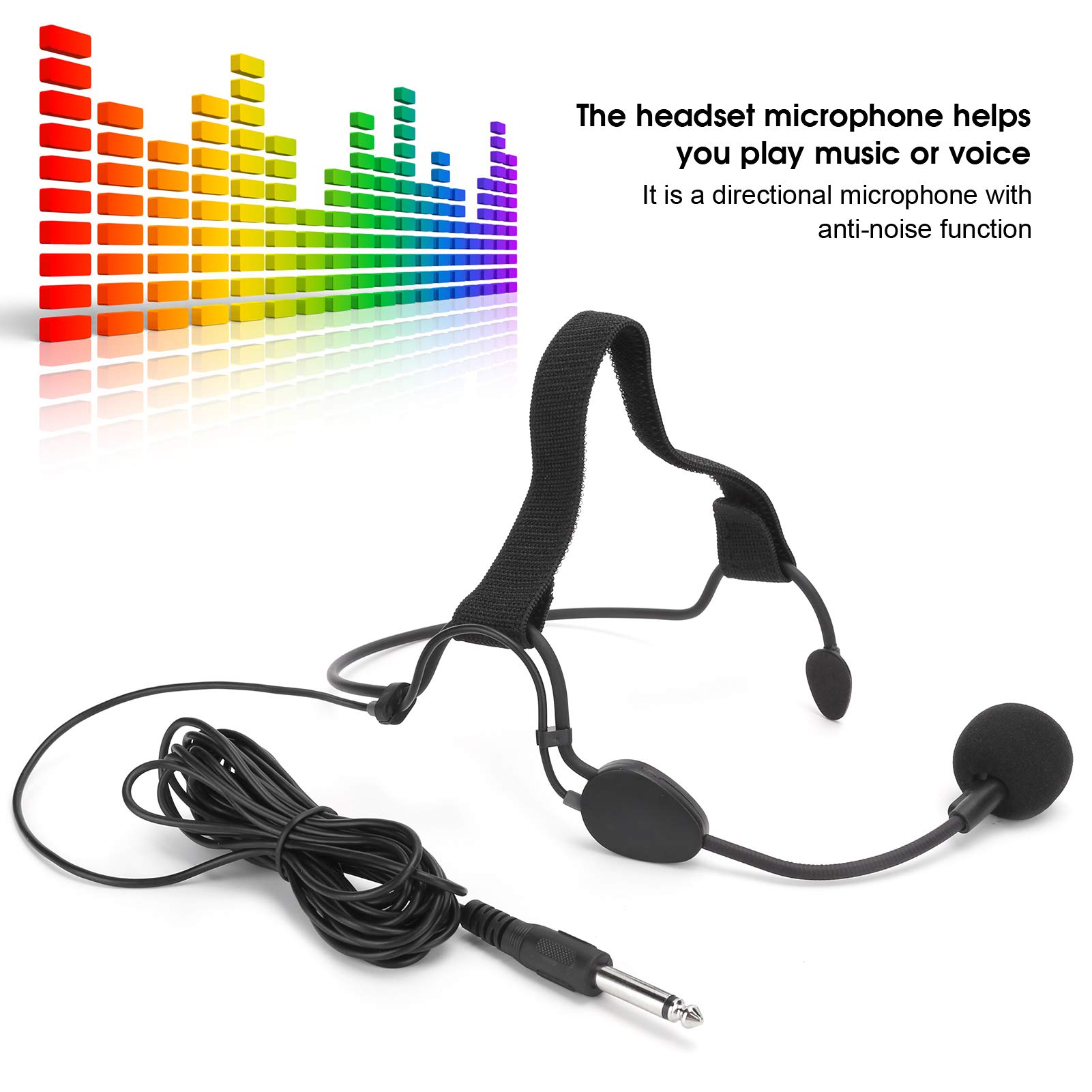 6.35mm Earhook Microphone with Noise Cancellation - Professional Dynamic Headset Mic for Guitar, DJ Mixer, Karaoke & PC Recording - Perfect for Live Performances, Studio Sessions & Online Streaming