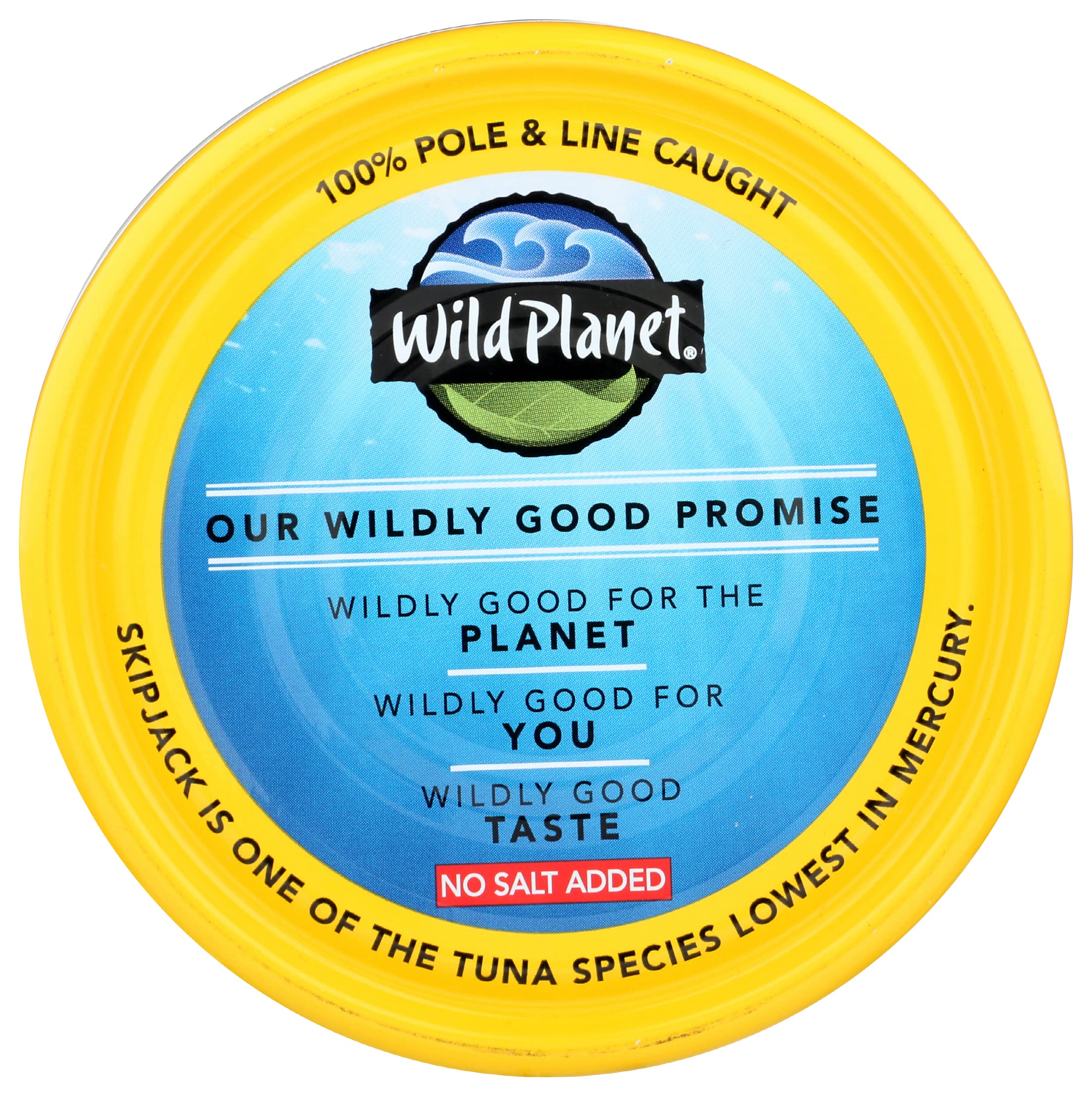 Wild Planet Wild Skipjack Light Tuna - No Salt Added, Low Mercury, 5oz Can - Healthy Protein for Salads, Sandwiches & Keto Meals