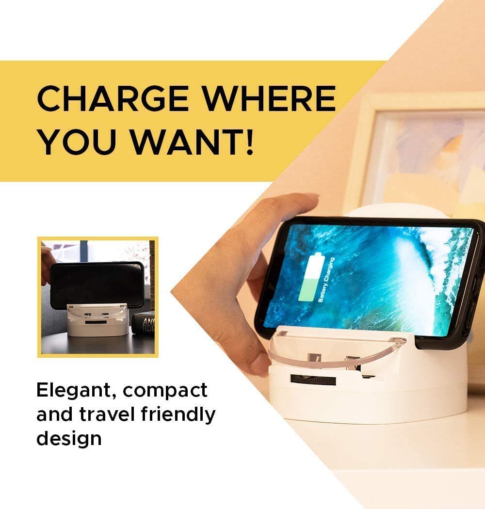 LumiCharge Smart Adjustable LED Desk Lamp with Fast Qi Wireless Charger Stand - Perfect for Home Office, Study & Bedroom Workspace Lighting