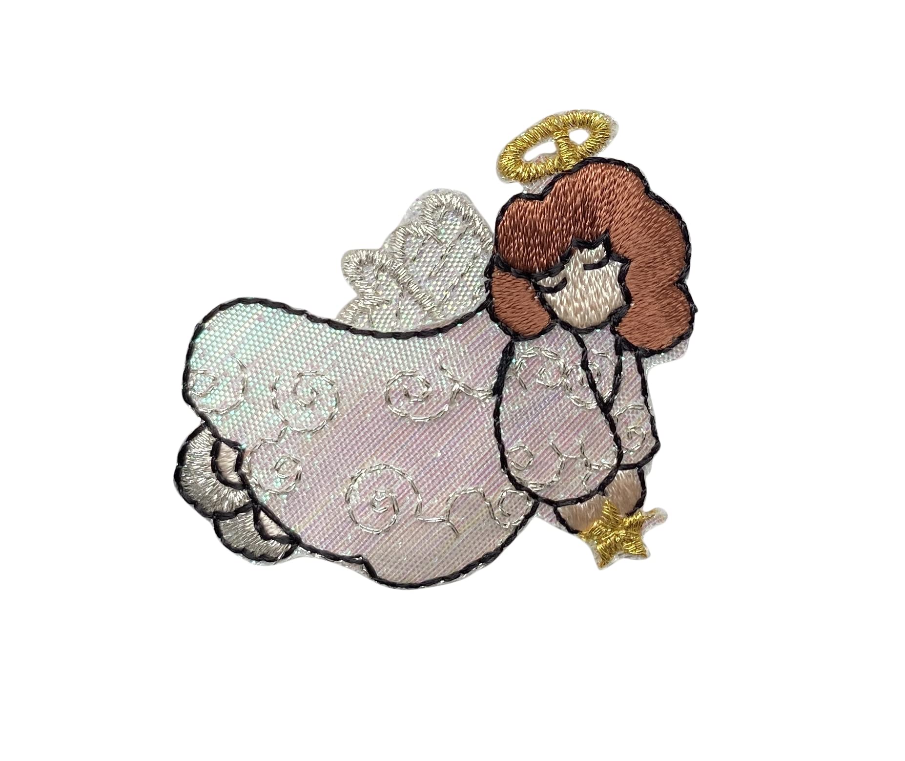 Christmas Angel Embroidered Iron-On Patch for Jackets, Hats & Bags - DIY Holiday Decorations & Gifts for Craft Lovers