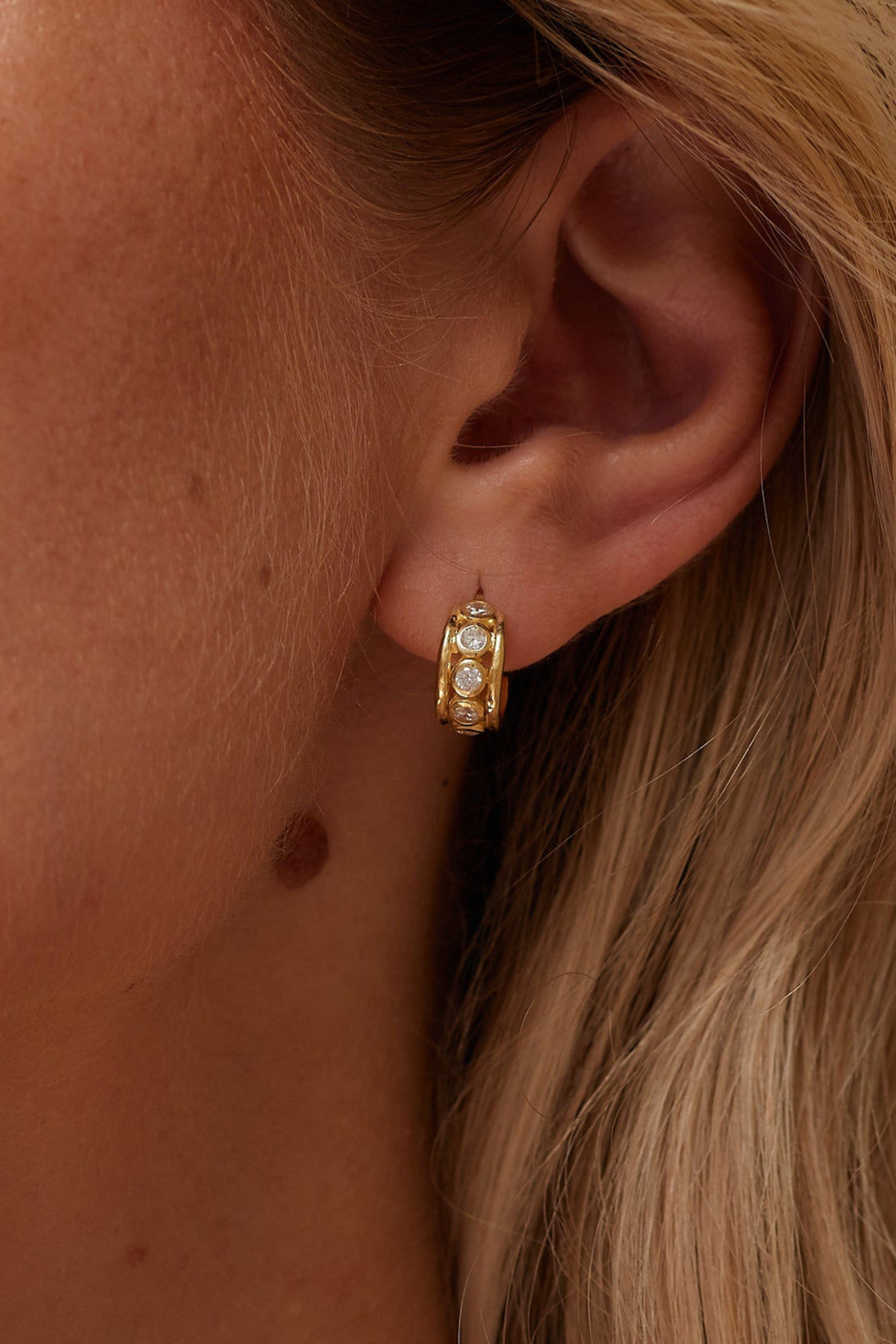 Olympia Gold Hoop Earrings for Women - 14K Gold Plated Dainty Hoops - Perfect for Everyday Wear, Parties & Gifts