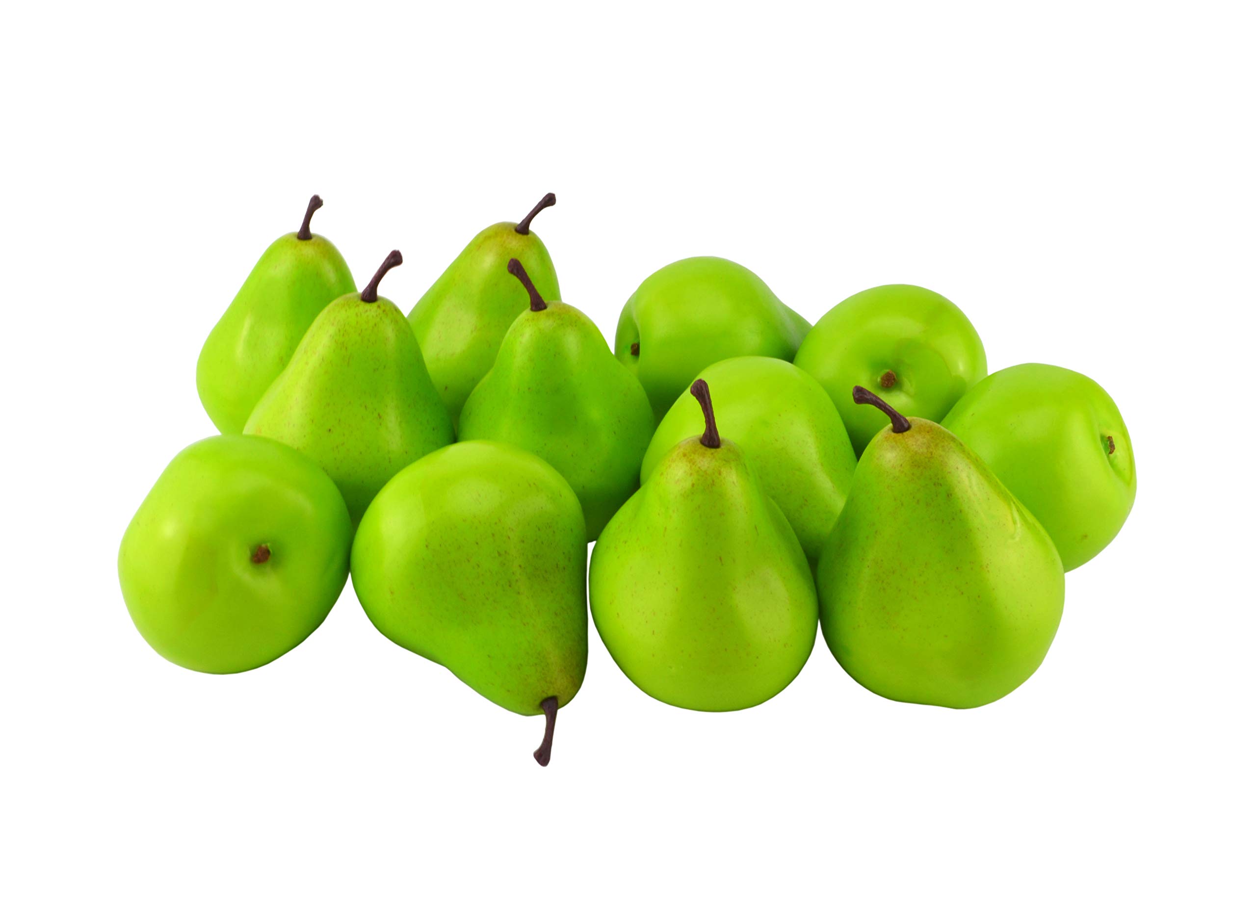 Lifelike Artificial Fake Pear Set - 12 Pcs Green Faux Fruit for Home, Kitchen, Wedding & Party Decor, Photography Props | Perfect for Table Centerpieces, DIY Crafts, and Seasonal Displays