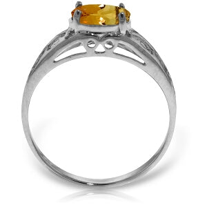 1.15 Carat 14K Solid White Gold Filigree Ring with Natural Citrine Gemstone - Elegant Jewelry for Women, Perfect for Weddings, Anniversaries & Special Occasions