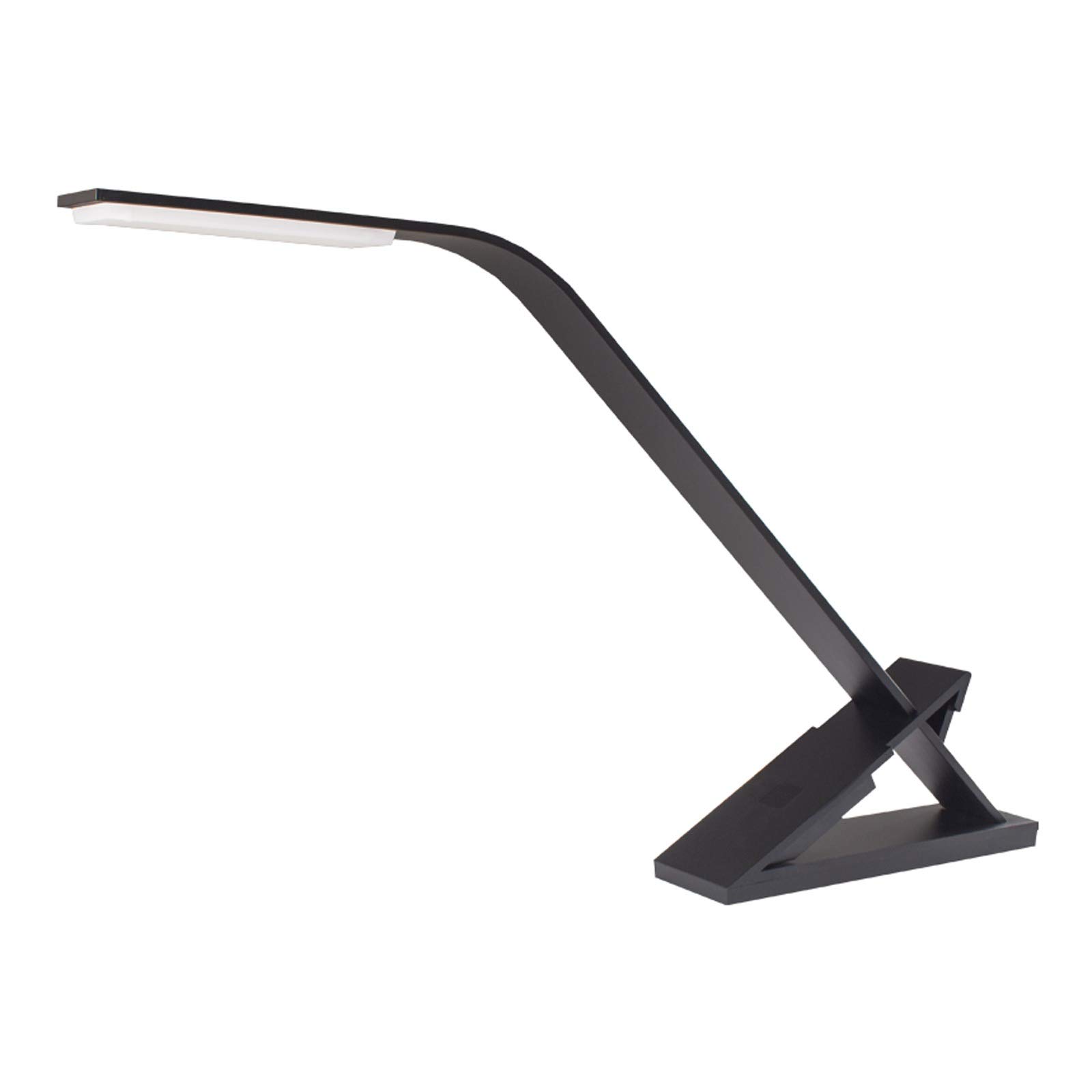 TOMYEUS LED Desk Lamp - 12W Stepless Dimming Touch Control, Adjustable Brightness Office Desk Light for Reading, Studying & Working - Black (White Light) | Perfect for Home Office, Dorm Room & Study Space