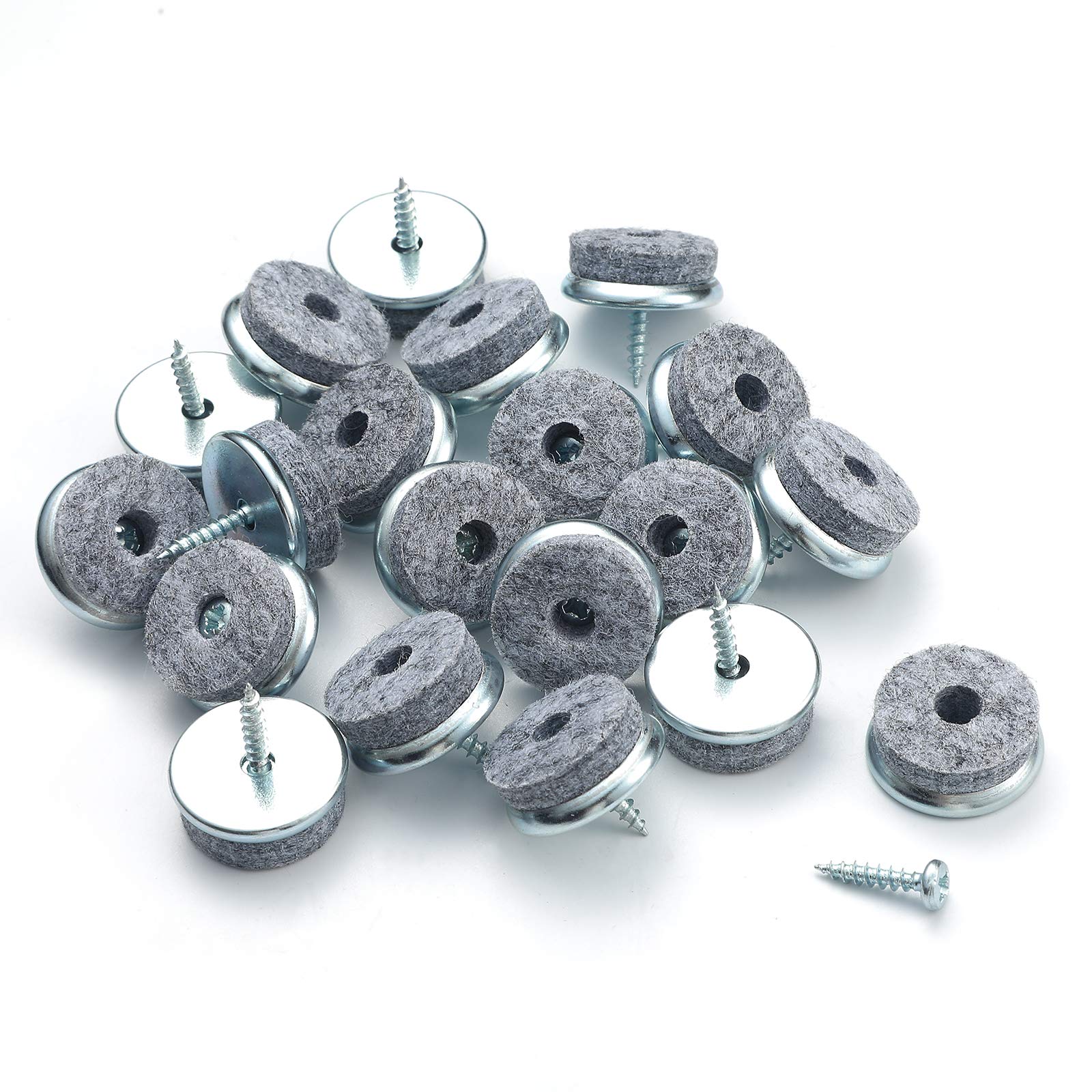 Furnigear 24-Pack Screw-On Furniture Pads & Sliders for Wooden Chair Legs (3/4 Inch, Gray) - Best Hardwood Floor Protectors for Wood, Laminate & Tile Floors - Perfect for Dining Chairs, Office Furniture & Home Decor Protection