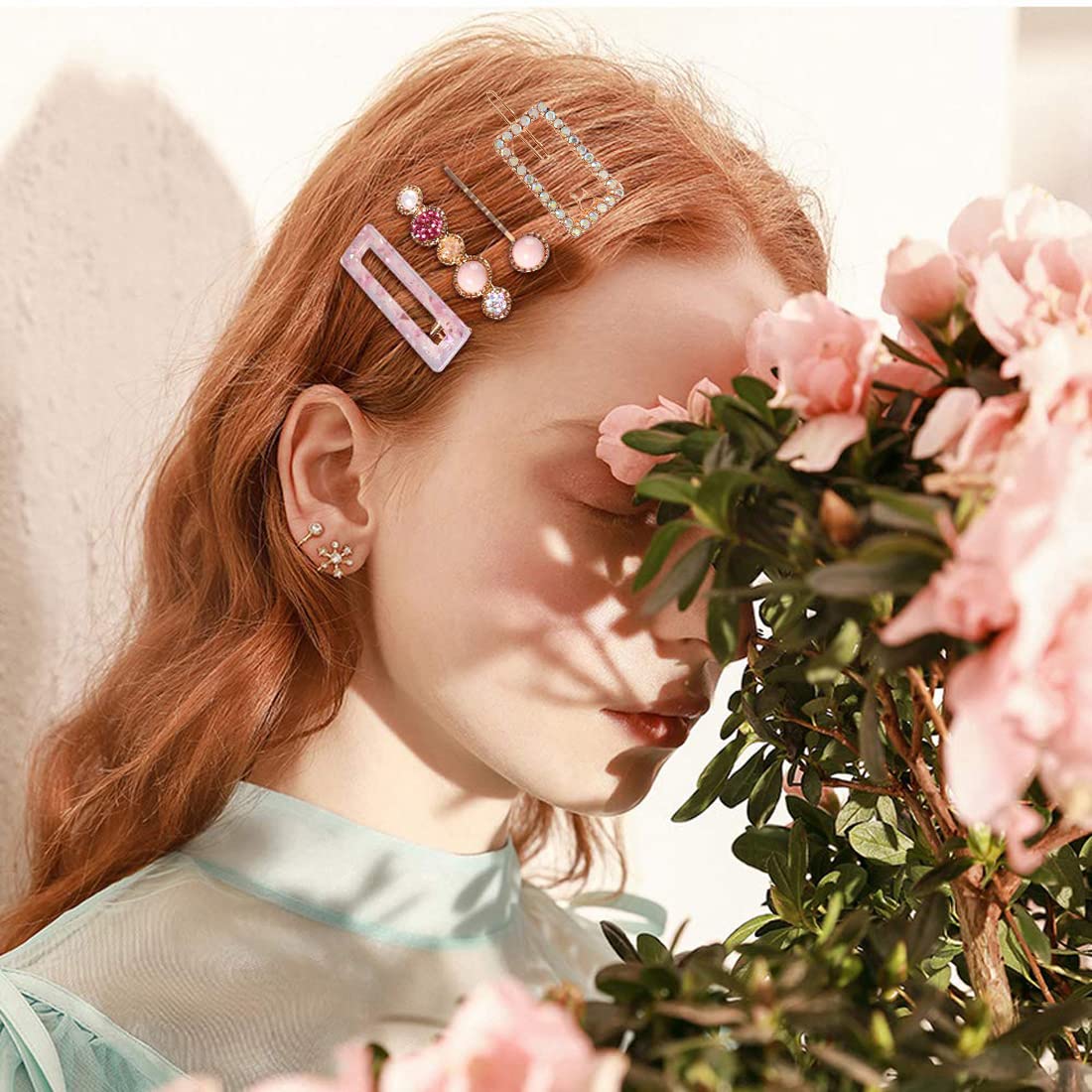 Korean Fashion Rhinestone Crystal Hair Clips for Women & Girls - Rectangle Snap Barrettes, Handmade Diamond Hairpins - Elegant Headwear Accessories for Party, Wedding & Everyday Styling (3 Pcs)
