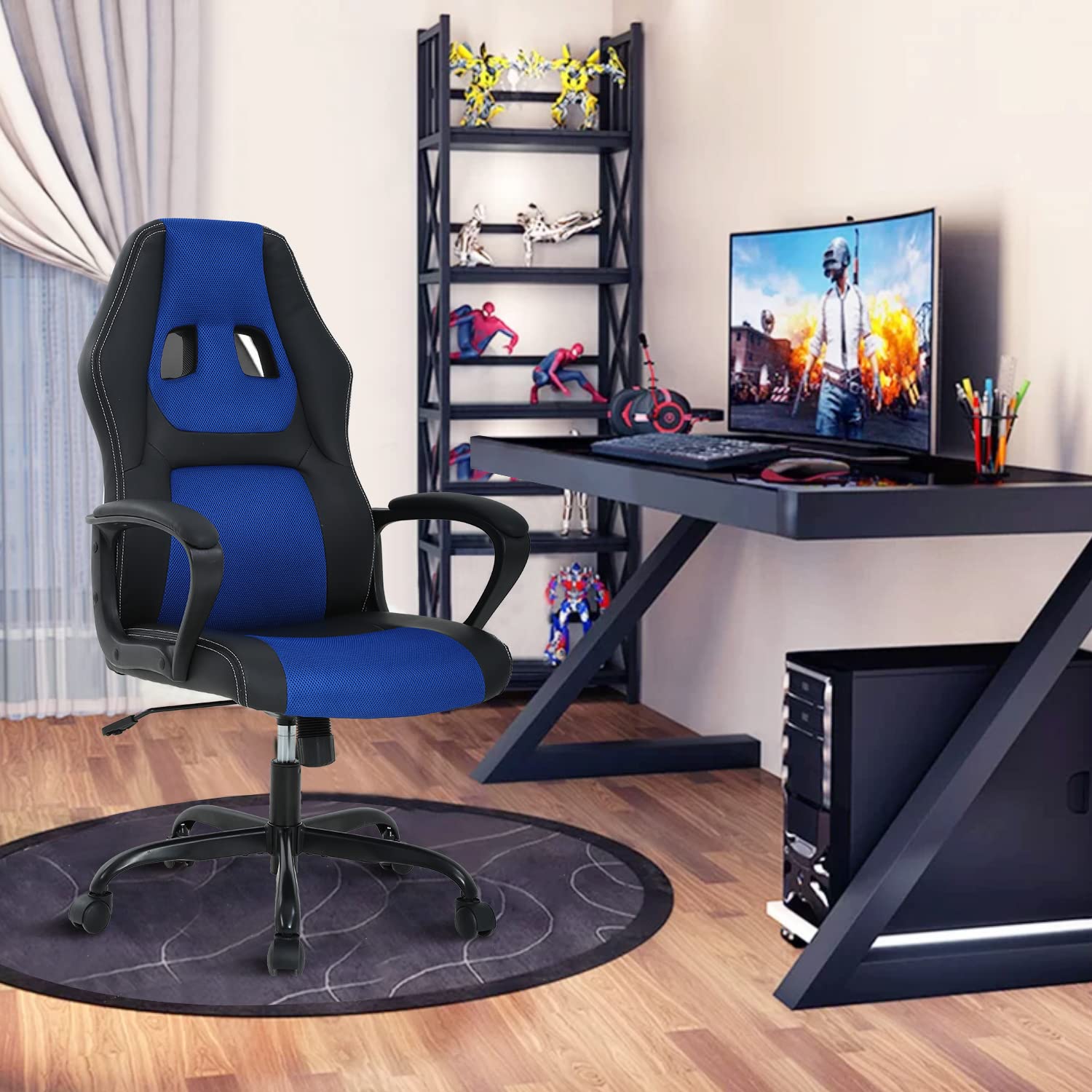 Premium Ergonomic Gaming Chair - High Back Racing Style PC Office Chair with Adjustable Lumbar Support & Headrest, PU Leather Executive Swivel Task Chair for Home Office, Gaming Room & Esports Setup - Perfect for Long Gaming Sessions & Remote Work Comfort