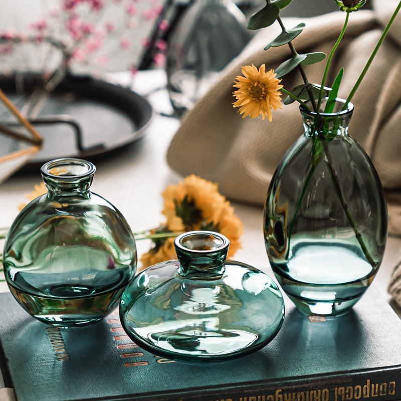 Elegant Cezanne Glass Vase Set - Modern Home Decor for Flowers, Centerpiece, Wedding & Living Room Decorations