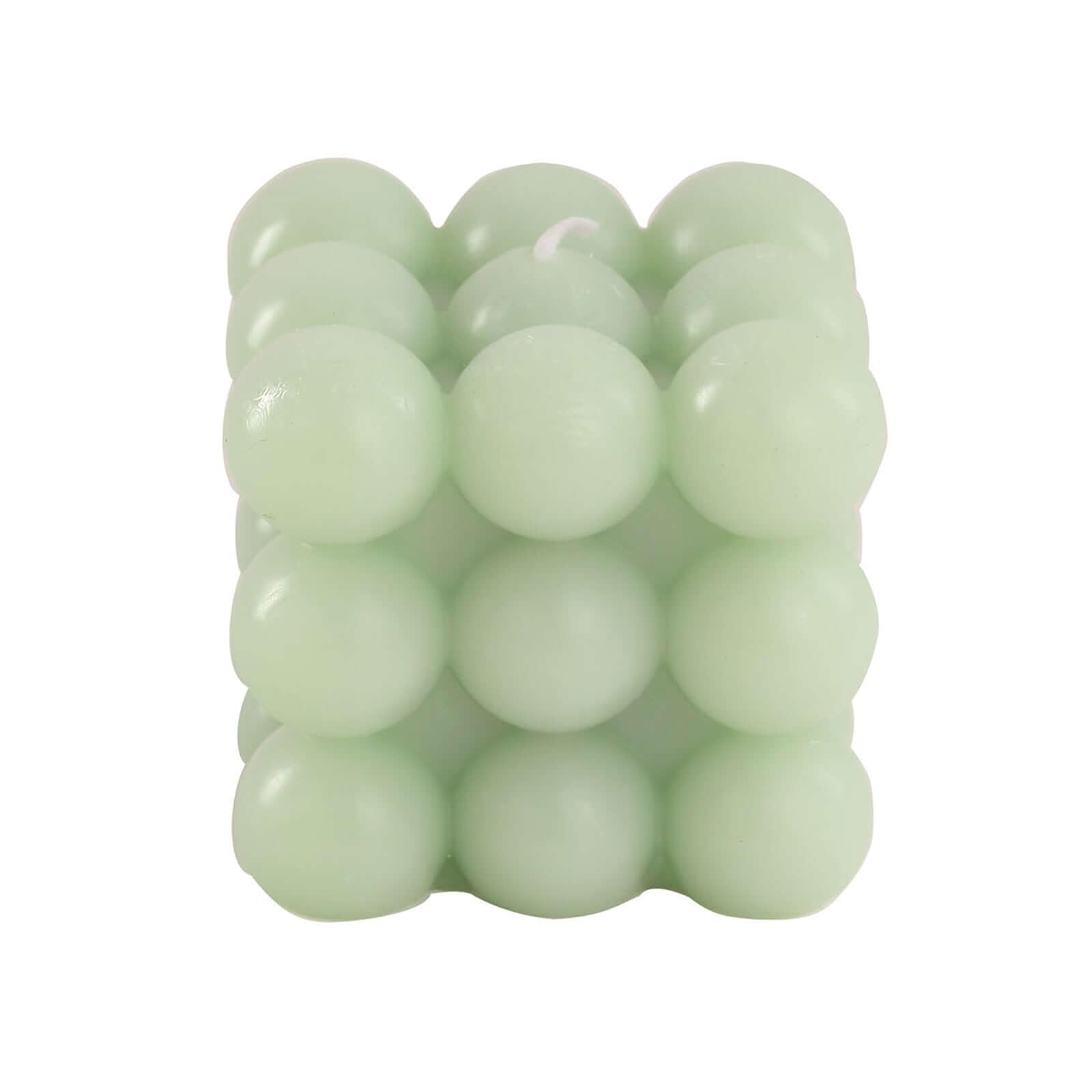 Efavormart 2 Pack Sage Green 2 Inch Bubble Cube Paraffin Wax Candles - Unscented Square Pillar Candles for Wedding, Party Favors, Home Decor & Gift Giving