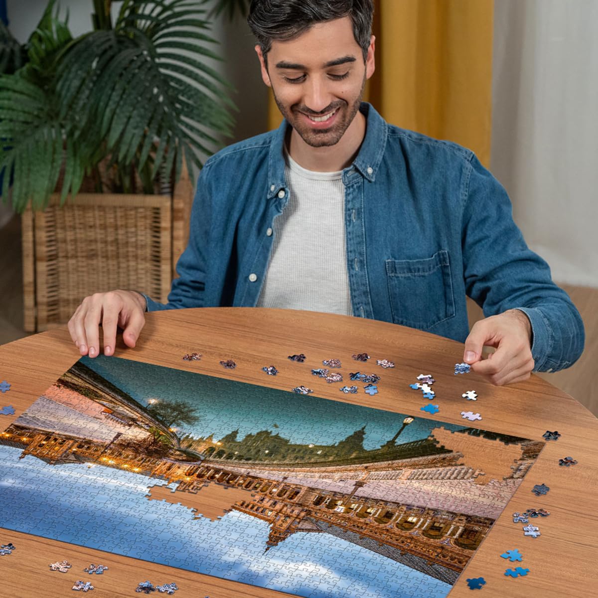 Ravensburger 1000 Piece Puzzle - Sevilla: Plaza España Landscape Jigsaw Puzzle for Adults, 70x50 cm, Includes Puzzle Glue for Framing | Perfect for Home Decor, Relaxation & Family Game Night