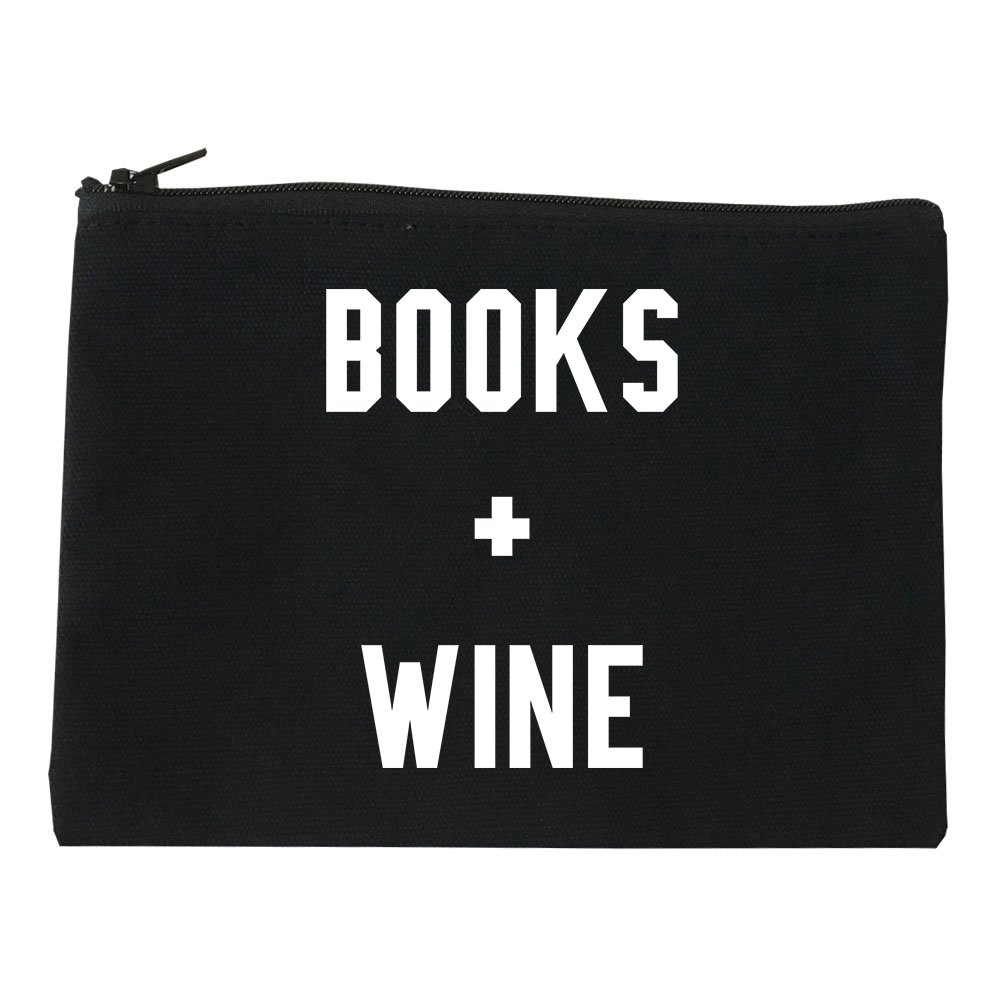 Stylish Books and Wine Themed Cosmetic Makeup Bag - Perfect for Travel, Gifts & Organizing Beauty Essentials
