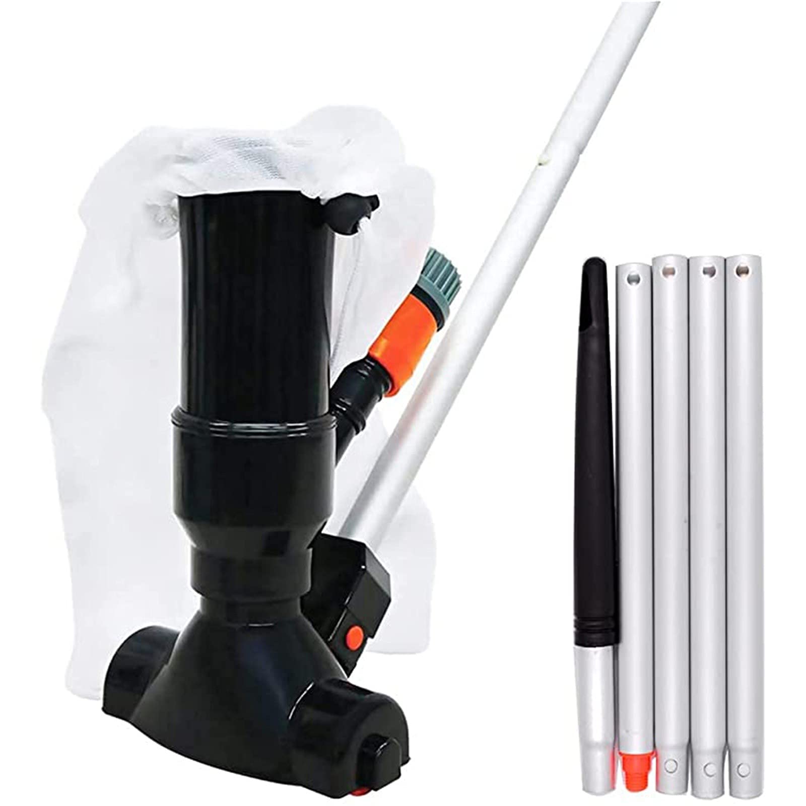 Charella Portable Pool Vacuum Jet - Handheld Swimming Pool Cleaner with 5-Section Telescopic Pole & Filter Bag - Ideal for In-Ground & Above Ground Pools, Spas, and Hot Tubs