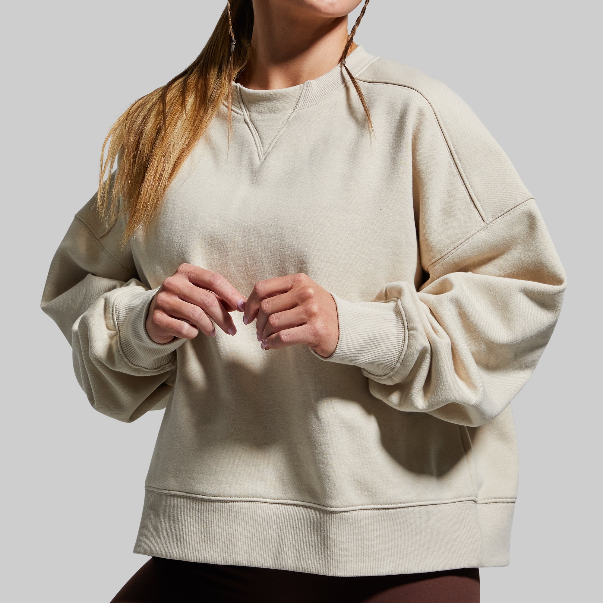 Cozy Pump Sweatshirt in Oatmeal - Soft Pullover Hoodie for Women & Men | Perfect for Gym, Lounge & Casual Outfits