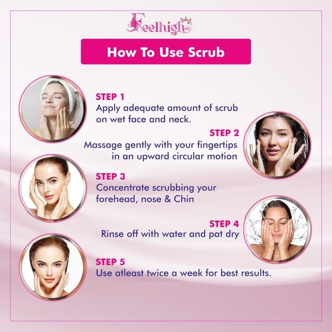 Feelhigh Combo Tan Removal Scrub 500ml - Enriched with Milk, Honey, Shea Butter, Coconut Milk & Aloe Vera Extract | Exfoliating Body Scrub for Men & Women | Perfect for Post-Sun Care & Smooth Skin Routine