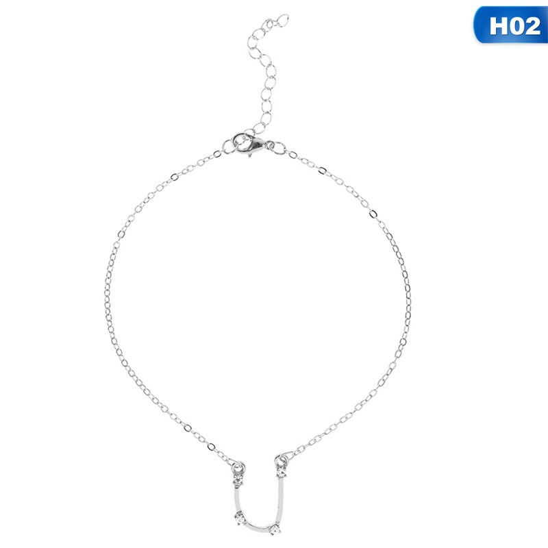12 Constellation Charm Anklet - Zodiac Star Sign Foot Jewelry for Women, Perfect for Beach Parties & Boho Fashion