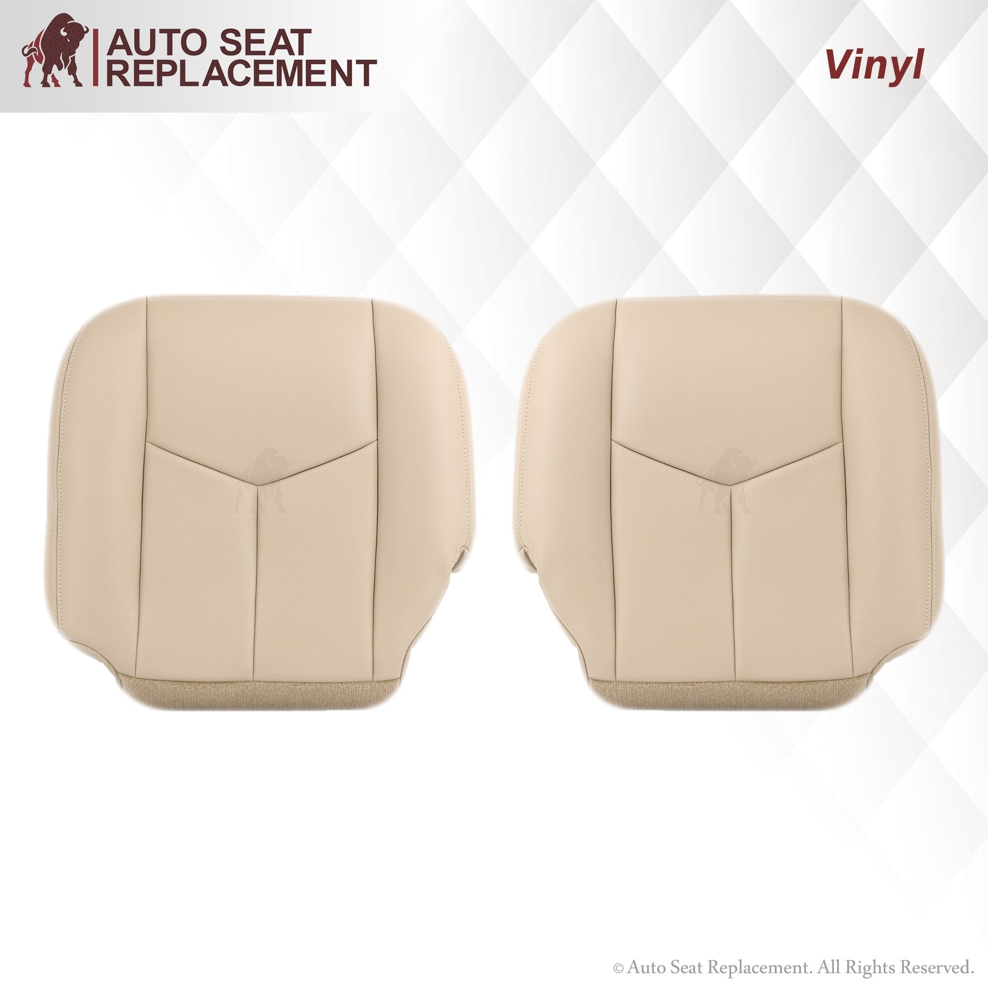 2003-2006 Chevy Tahoe Suburban Custom Fit Seat Covers - Light Tan Leather Look - Front & Rear Bench Protection - Perfect for Road Trips & Family Adventures