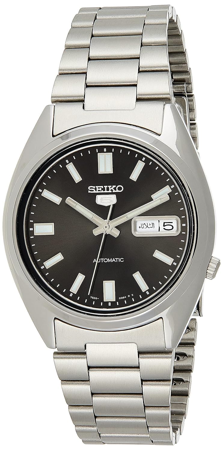 Seiko 5 Automatic Men's Watch - Stainless Steel Case & Bracelet, Day-Date Display, Water Resistant - Perfect for Business, Casual Wear & Outdoor Activities