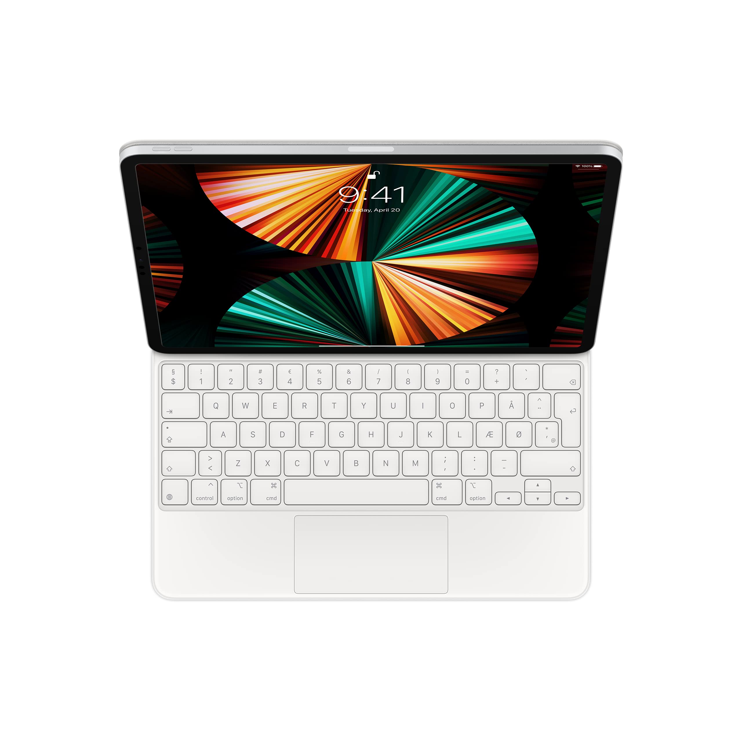 Apple Magic Keyboard for iPad Pro 12.9-inch (5th Gen) - White - Danish Layout - Perfect for Work, Study & Creative Projects