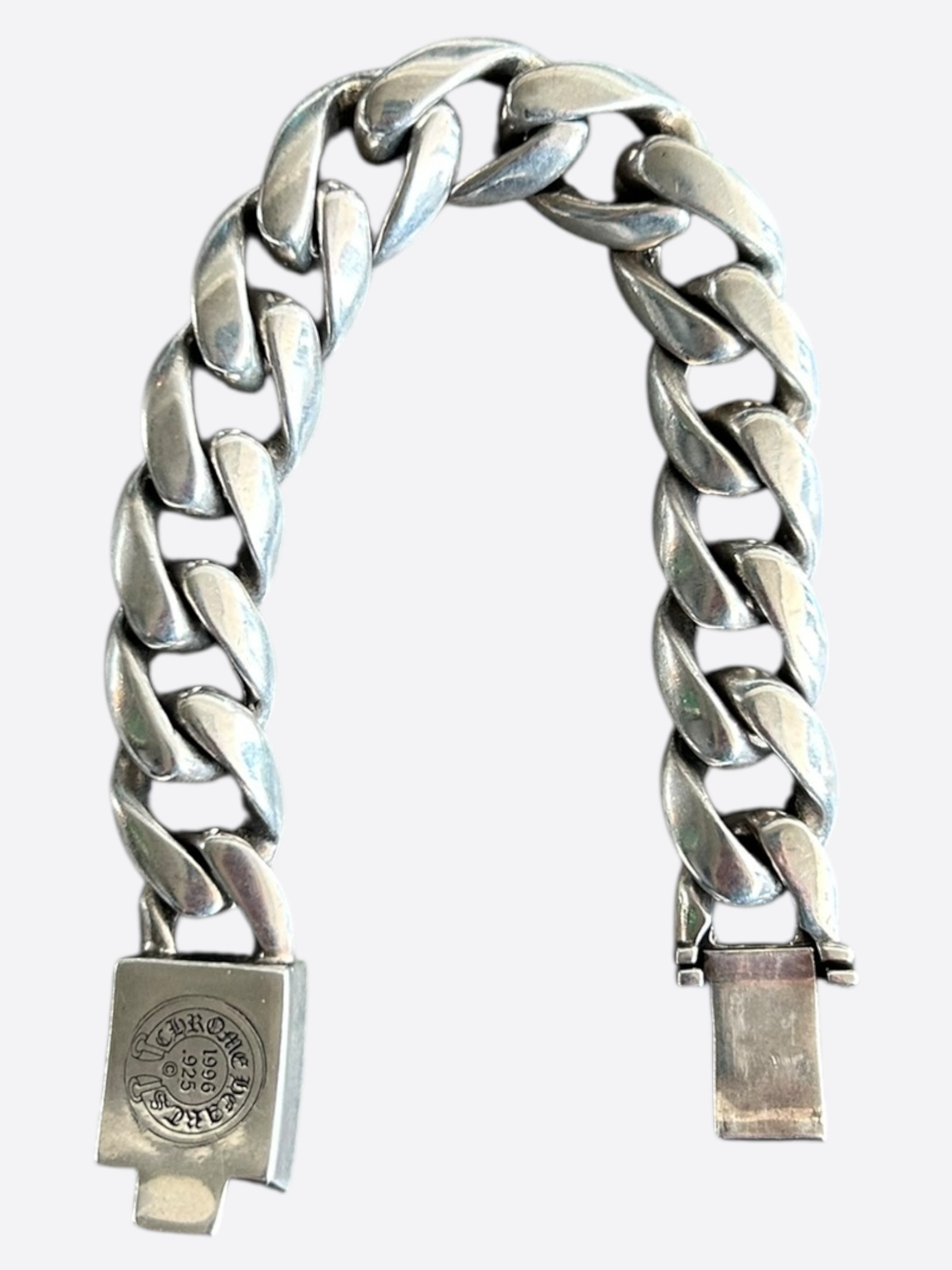 Chrome Hearts Sterling Silver Diamond Cross Cuban Link Bracelet for Men & Women - Perfect for Gifts, Parties, and Everyday Luxury Fashion
