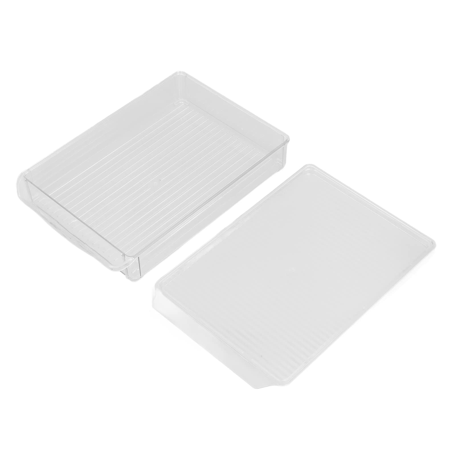 Food Grade Pantry Storage Containers - Lightweight Transparent Organizing Bins for Kitchen, Office & Bathroom (Wide Short with Lid) - Perfect for Dry Food, Spices & Household Organization