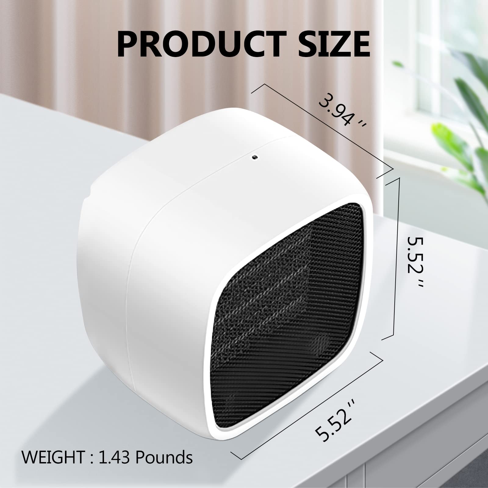 YOUCIDI 1000W/800W Portable Ceramic Space Heater - Fast 2-Second Heating, Compact & Quiet Electric Heater for Office, Desk, Bedroom - Energy Efficient Indoor Warmer (White) - Perfect for Home, Work & Small Spaces