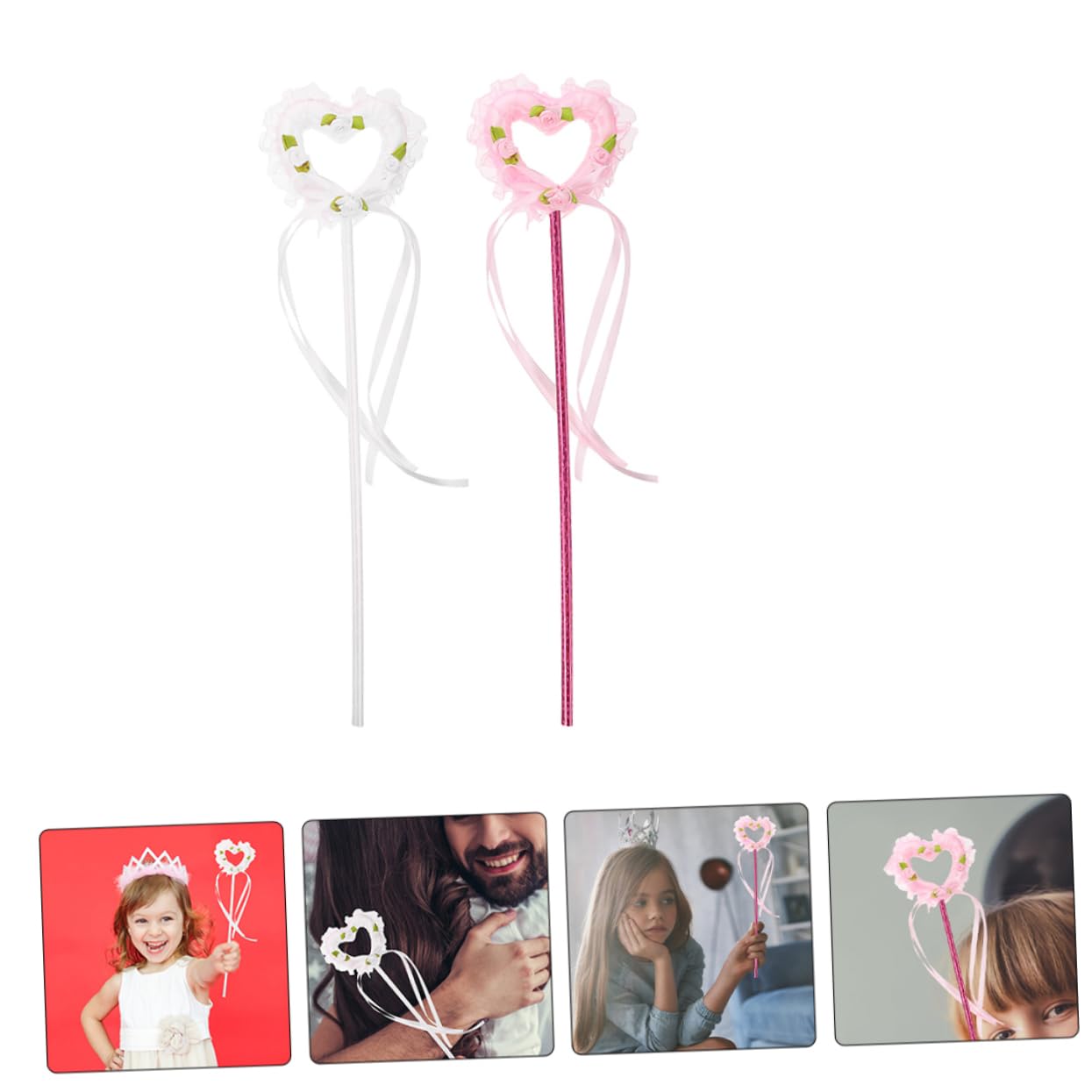 TOYANDONA 2-Piece Fairy Costume Set for Kids - Sparkly Heart-Shaped Dress Up Clothes & Party Decorations | Perfect for Dress-Up Play, Birthday Parties, and Themed Events