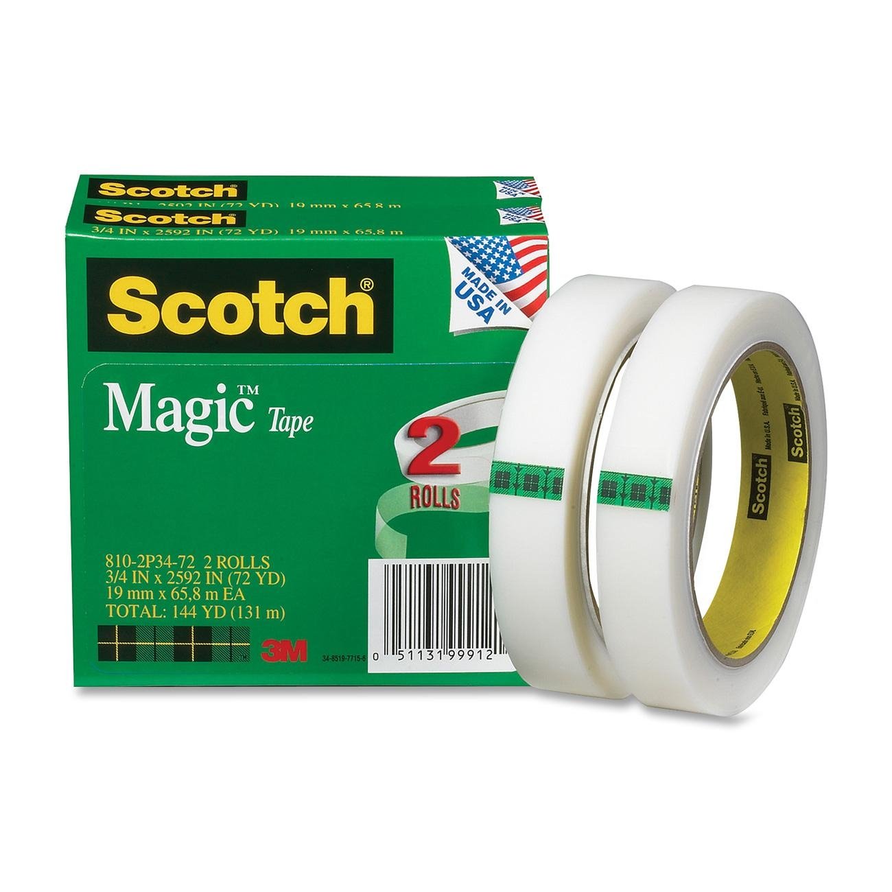 3M Scotch Invisible Magic Tape - 15 Pack Case, 3/4