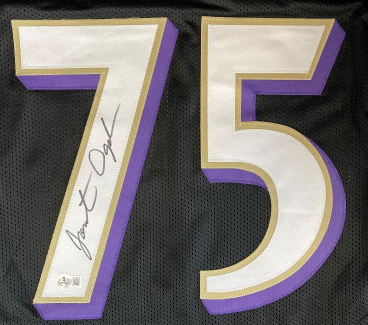 Authentic Johnathan Ogden Baltimore Ravens Signed Black Football Jersey - BAS ITP Certified - Perfect for Collectors, Sports Memorabilia Fans & Ravens Supporters - Great for Display, Gifting & Game Day Spirit