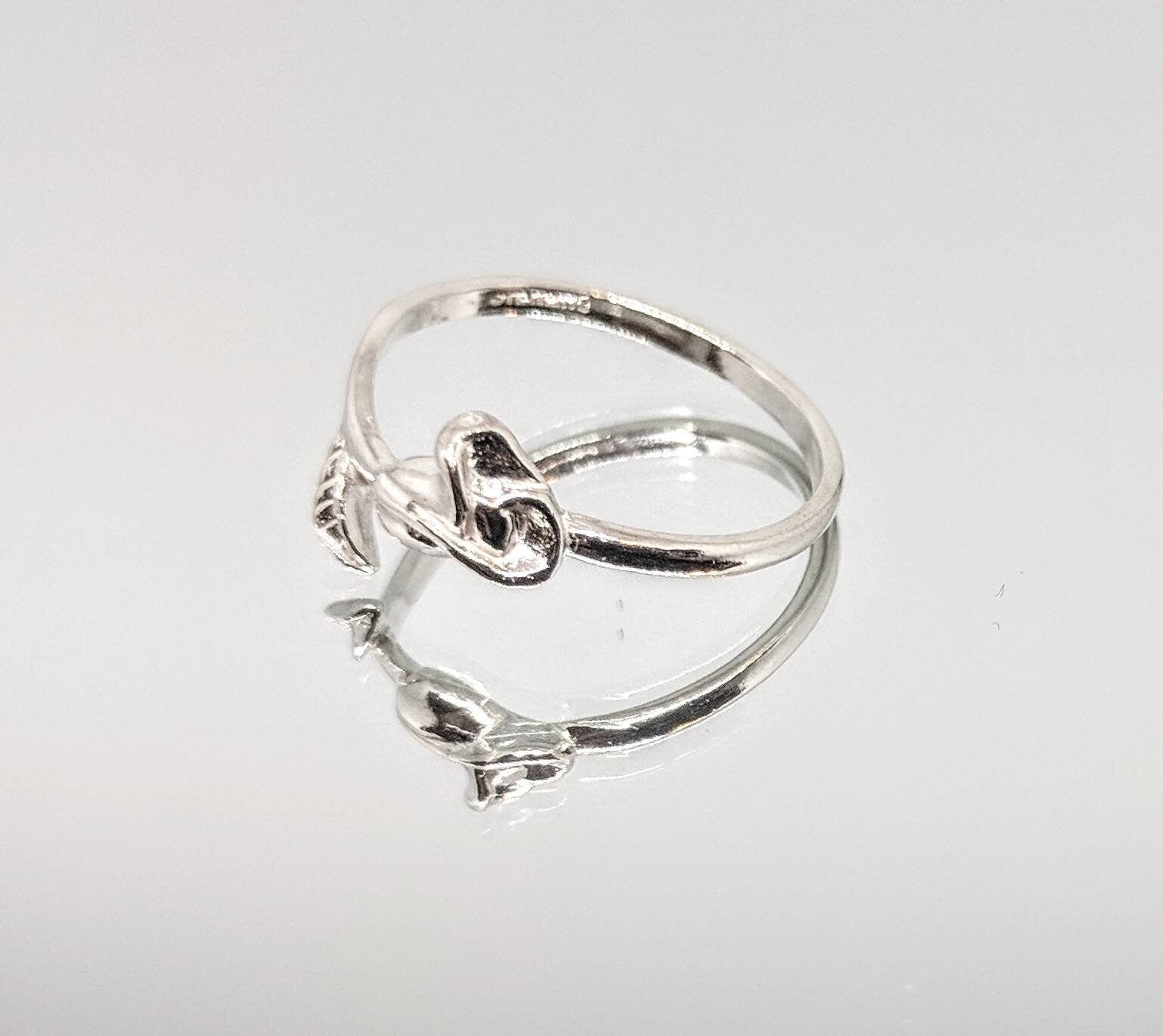 14K Solid Gold or Sterling Silver Rose with Stem Ring - Size 7, DIY Jewelry Setting for Women - Perfect for Valentine's Day Gifts, Anniversary Presents & Fashion Accessories