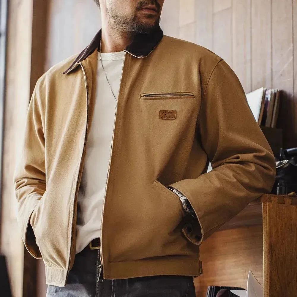 Men's Street Style Harrington Jacket - Lightweight Windbreaker for Casual Wear & Outdoor Activities | Urban Fashion, Spring & Fall Outerwear