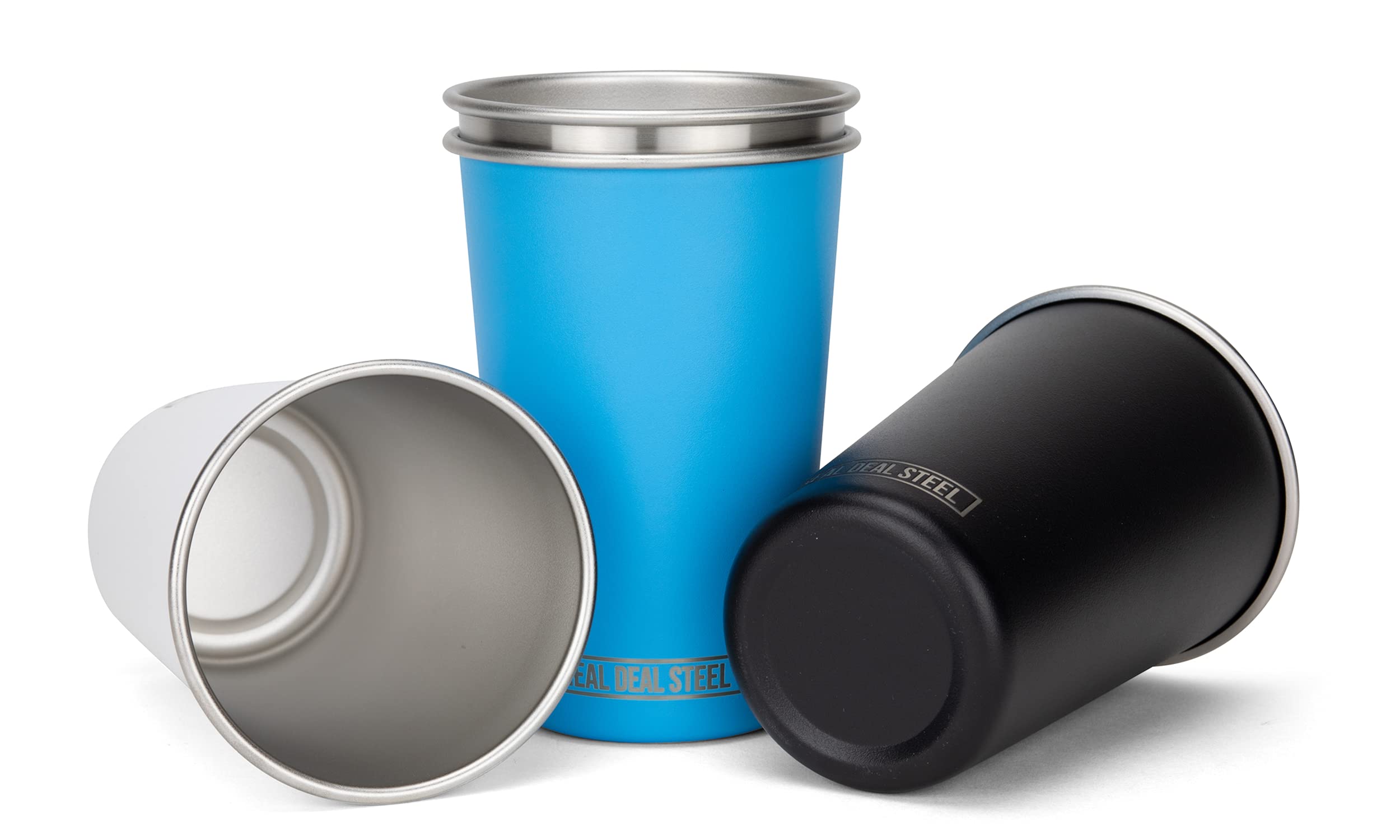 Premium 16 oz Metal Pint Glasses - Stackable, Eco-Friendly Tumblers for Beer, Cocktails & Parties - Durable Drinking Cups for Home, Bars & Outdoor Events