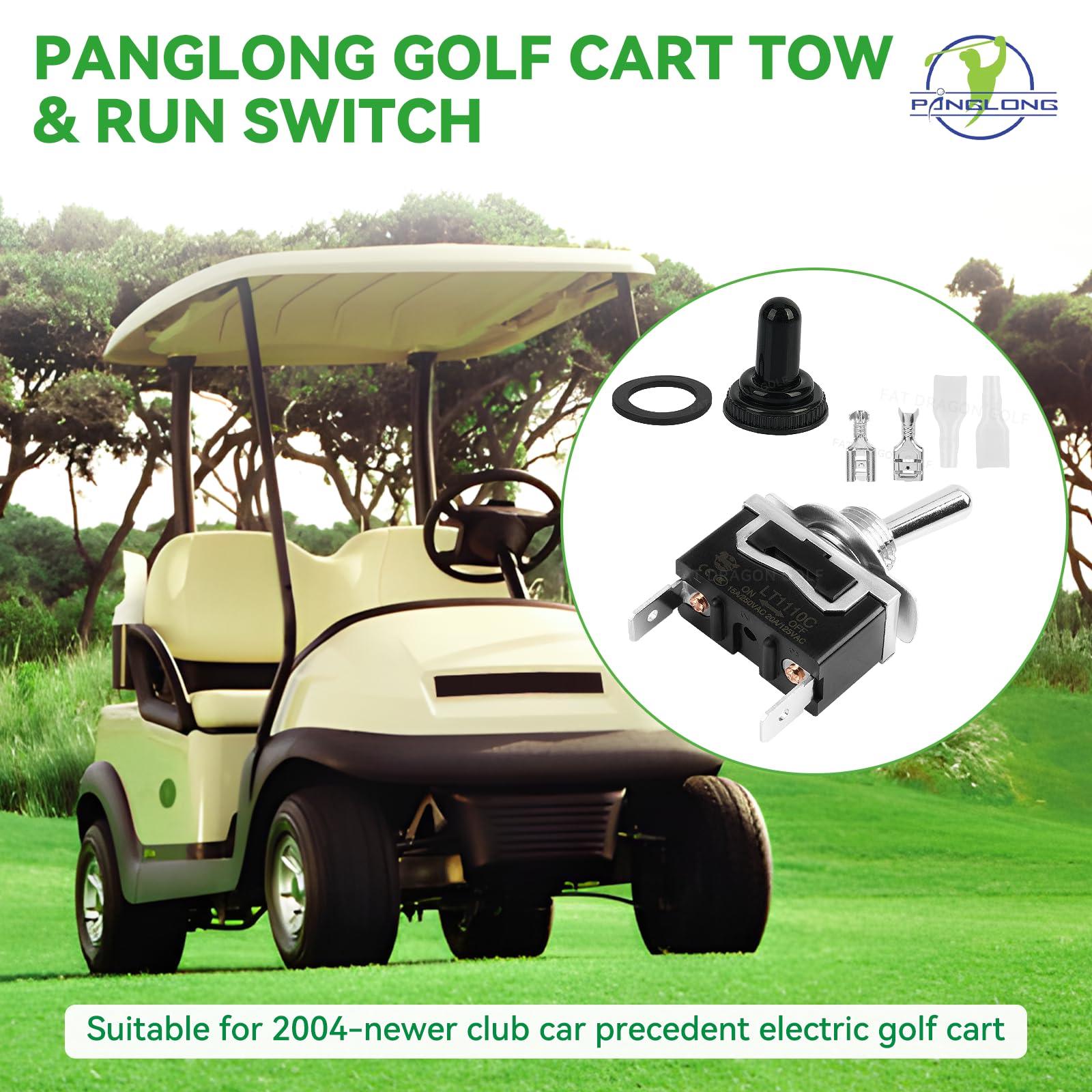 Club Car Precedent Tow Run Switch - OEM 102511101 Replacement for 2004+ Electric Golf Carts - Perfect for Maintenance & Emergency Towing Scenarios