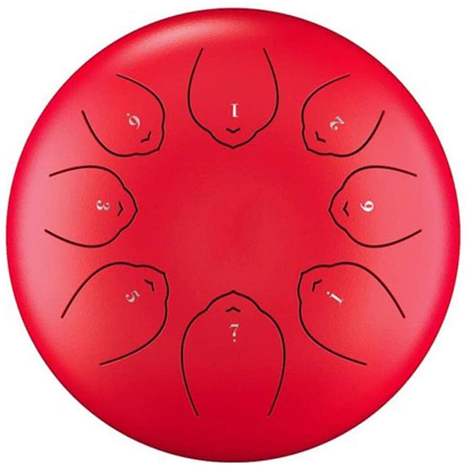 PIAOLIGN 8-Inch 8-Tone Steel Tongue Drum - Handcrafted Percussion Instrument with Padded Bag & Mallets | Made in USA (Red) - Perfect for Meditation, Music Therapy, and Relaxation