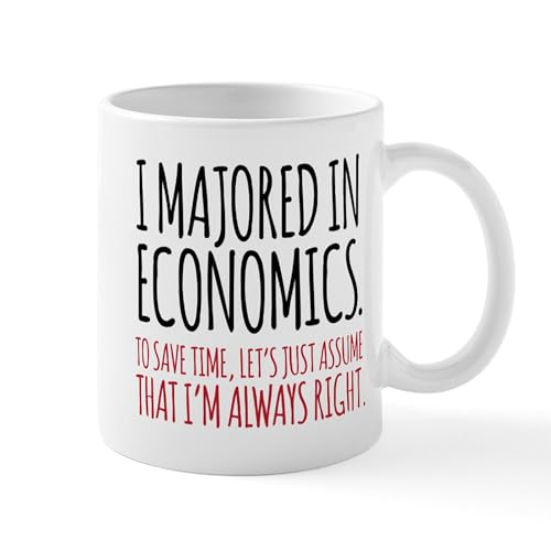 White - Majored In Economics Mugs