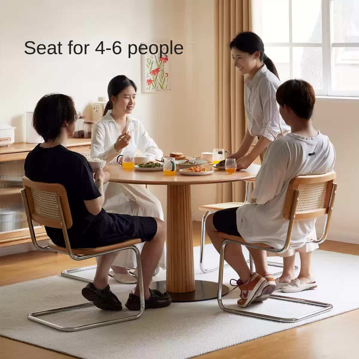 Stylish Oak Solid Wood Modern Nordic Dining Table - Perfect for Small Spaces, Apartments & Contemporary Home Decor
