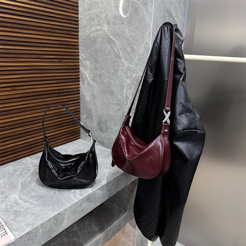 Stylish Women's Curved Shoulder Bag - Fashionable Crossbody Purse for Daily Use, Work, and Travel