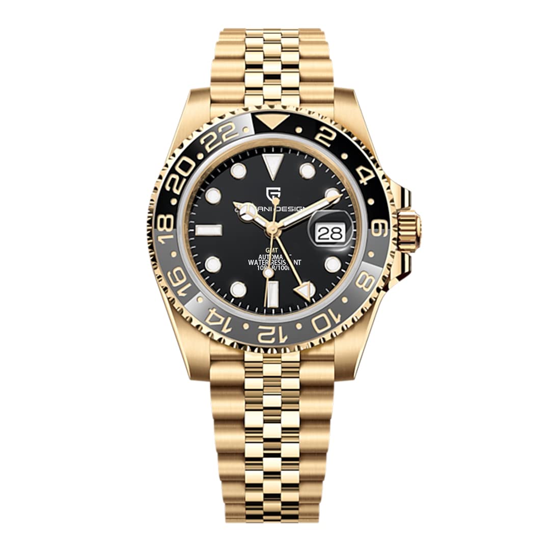 Pagani Men's GMT Automatic Watch - NH34 Movement, Sapphire Glass, 40MM for Travel & Business