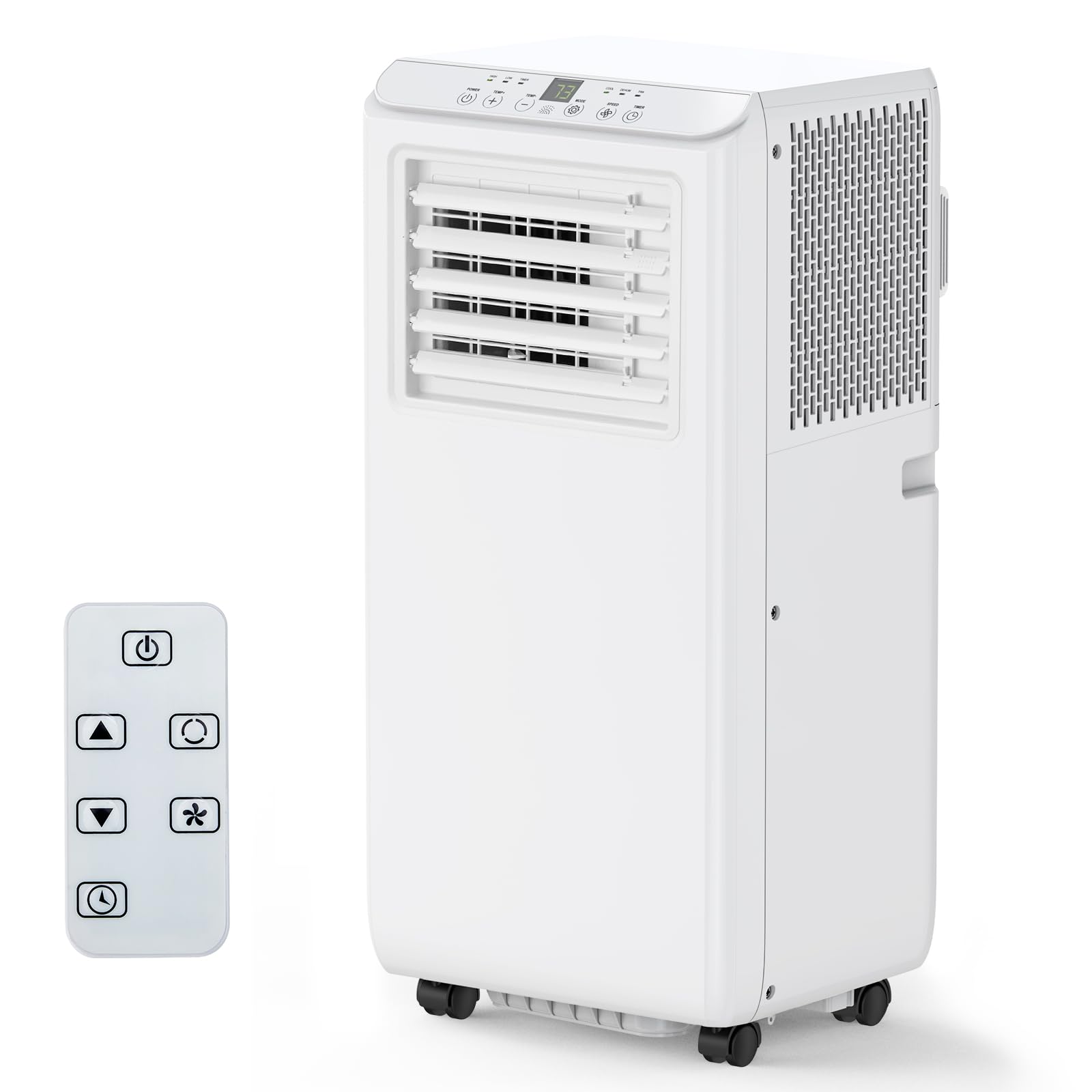 8000BTU Portable Air Conditioner - 3-in-1 Cooling, Dehumidifier & Fan for Rooms up to 350 Sq.Ft - Includes Window Installation Kit - Perfect for Bedrooms, Living Rooms & Home Offices (White)