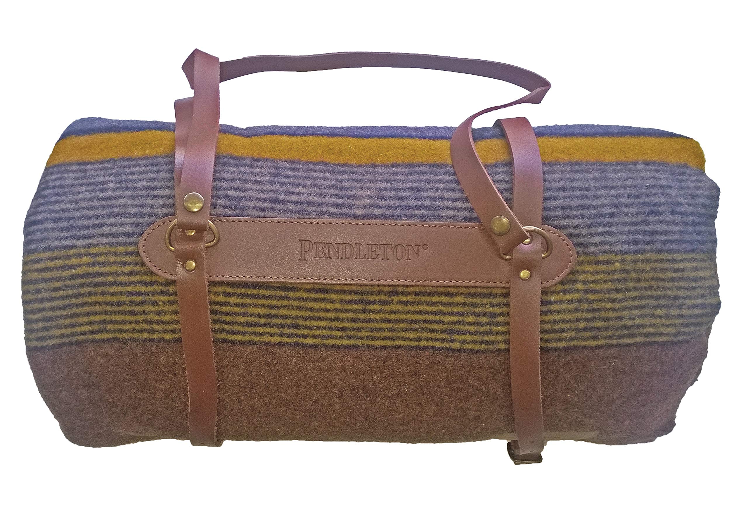 Pendleton High Ridge Twin Camp Blanket with Carry Case - Warm Wool Camping Blanket for Outdoor Adventures, Picnics & Cozy Home Use