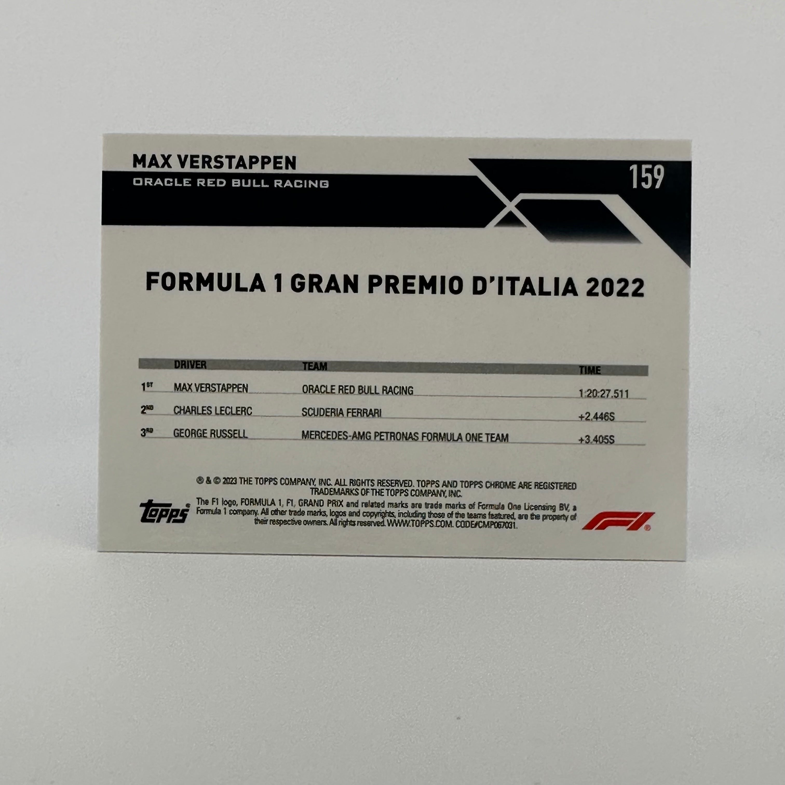 2023 Topps Chrome Sapphire Max Verstappen #159 Purple - Limited Edition F1 Racing Card for Collectors & Fans (Perfect for Display, Trading, and Sports Memorabilia Collections)